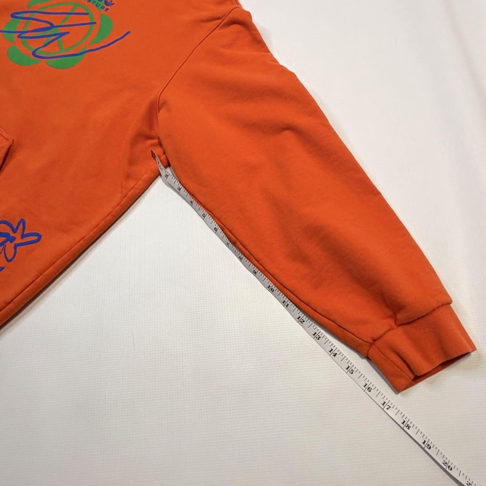 Adidas Adidas Originals Hoodie Mens XL Orange Flower Graphic Pullover HI3303 Size US XL / EU 56 / 4 - 6 Thumbnail