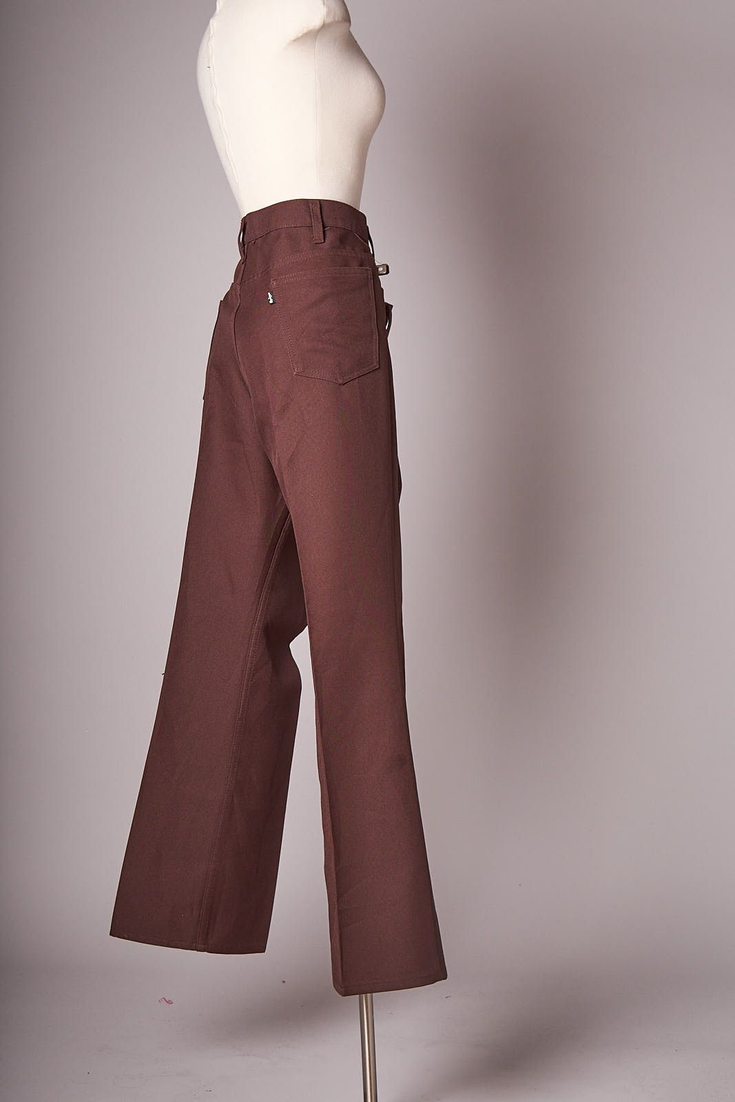 Levi's 1970s Brown Polyester Boot Cut Levi’s Pants Size US 35 - 4 Thumbnail