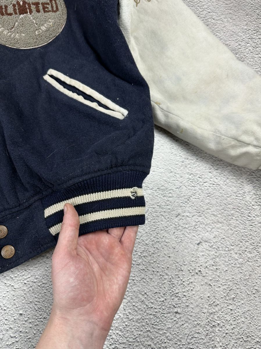 Japanese Brand Vintage Varsity Wool Jacket Unlimited Universal Distressed Size US XL / EU 56 / 4 - 6 Thumbnail