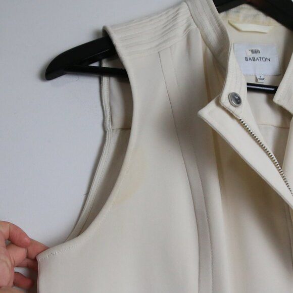 Aritzia Aritzia Babaton Cream Structured Zip Vest Jacket Size XS / US 0-2 / IT 36-38 - 3 Thumbnail