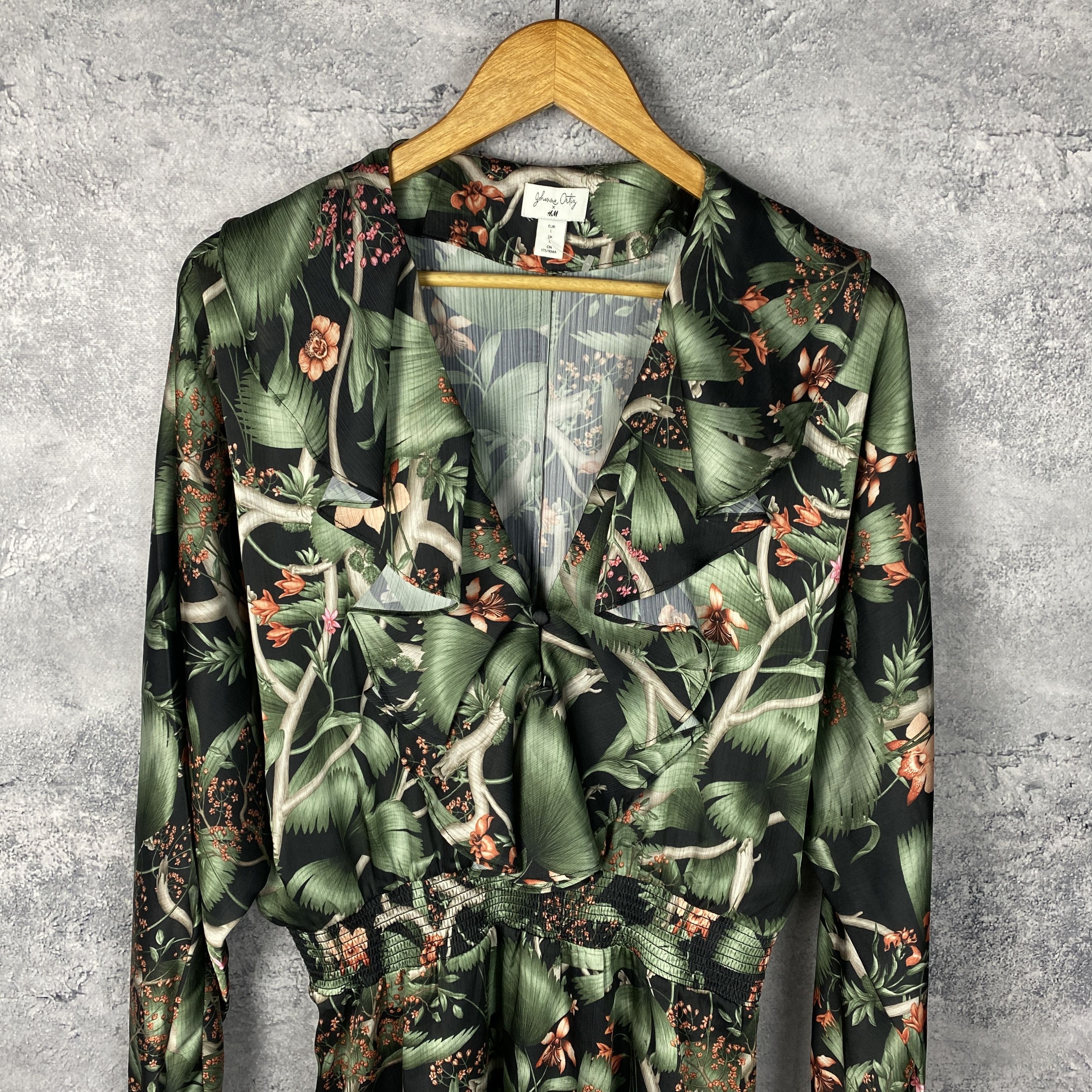 H&M Johanna Ortiz Hm Dress Women's Size L Multicolor Long Sleeve Size L / US 10 / IT 46 - 2 Thumbnail