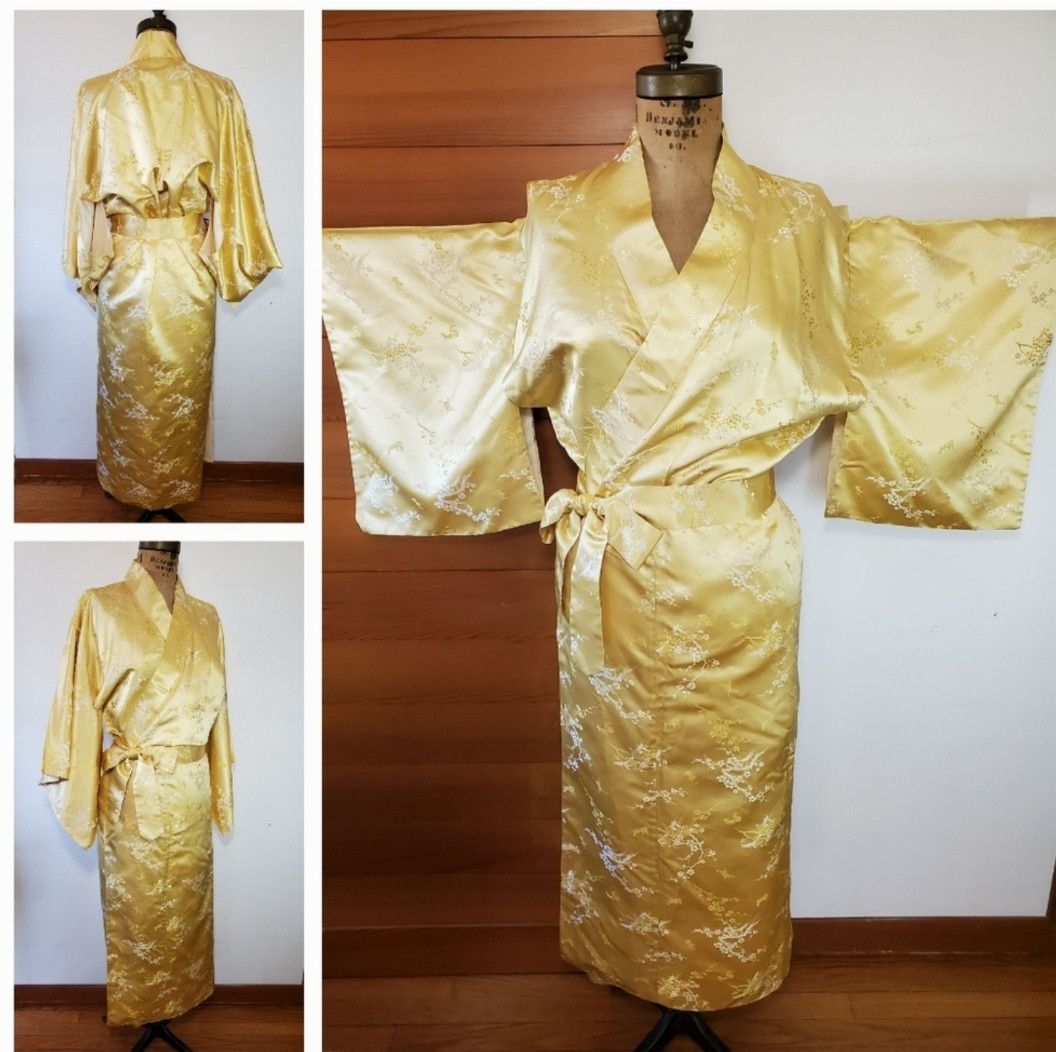Handmade Kimono Size XL Yurata Robe Vintage Made in Japan 100% Silk Size XL / US 12-14 / IT 48-50 - 12 Thumbnail