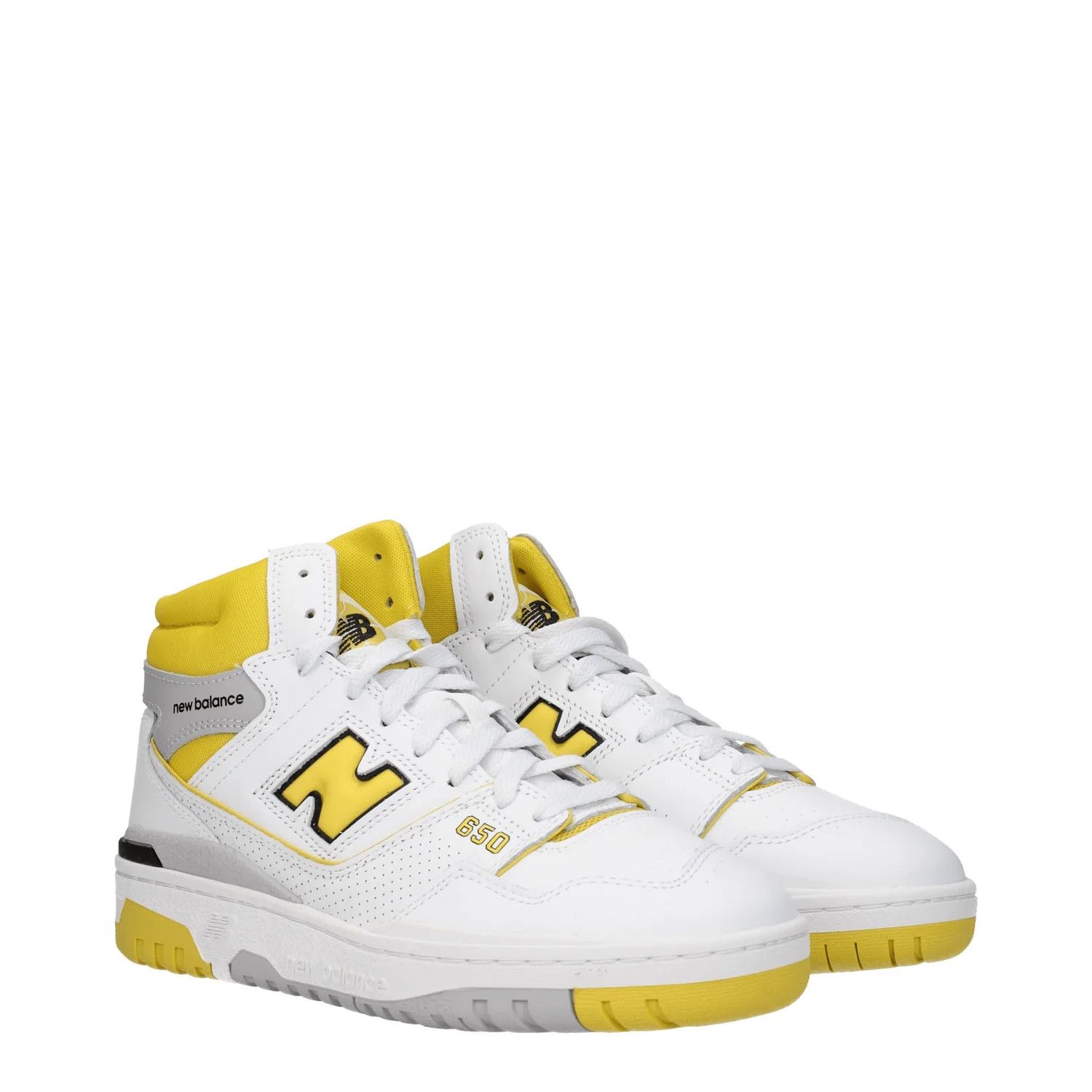New Balance ob1o1e0925 Leather Hi-Top Sneakers in White/Yellow Size US 8.5 / EU 41-42 - 2 Thumbnail