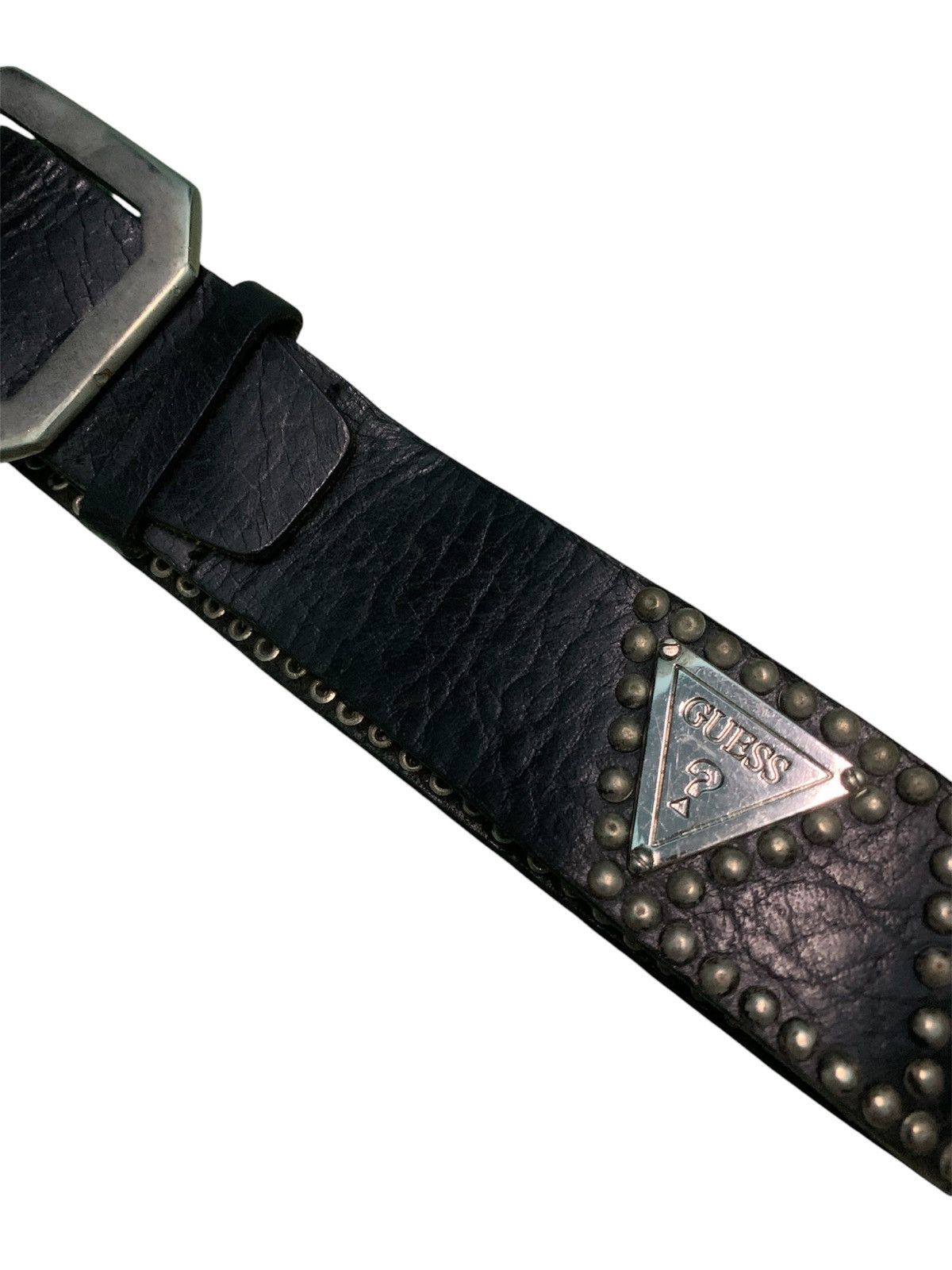 Guess × Leather 💥Vtg Guess Studs Leather Belt Size ONE SIZE - 5 Thumbnail