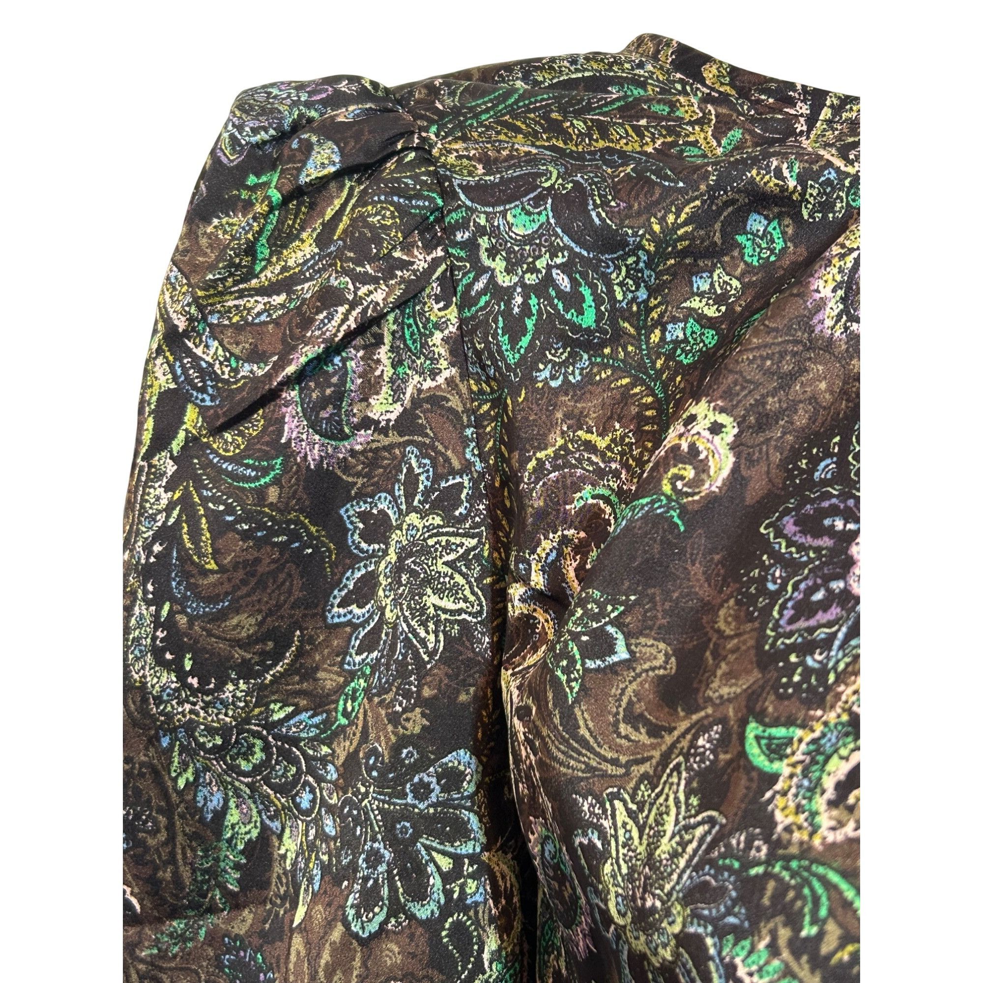Other Pleione Women’s Blouse M Long Puff Sleeve Paisley Floral Bro Size M / US 6-8 / IT 42-44 - 9 Thumbnail