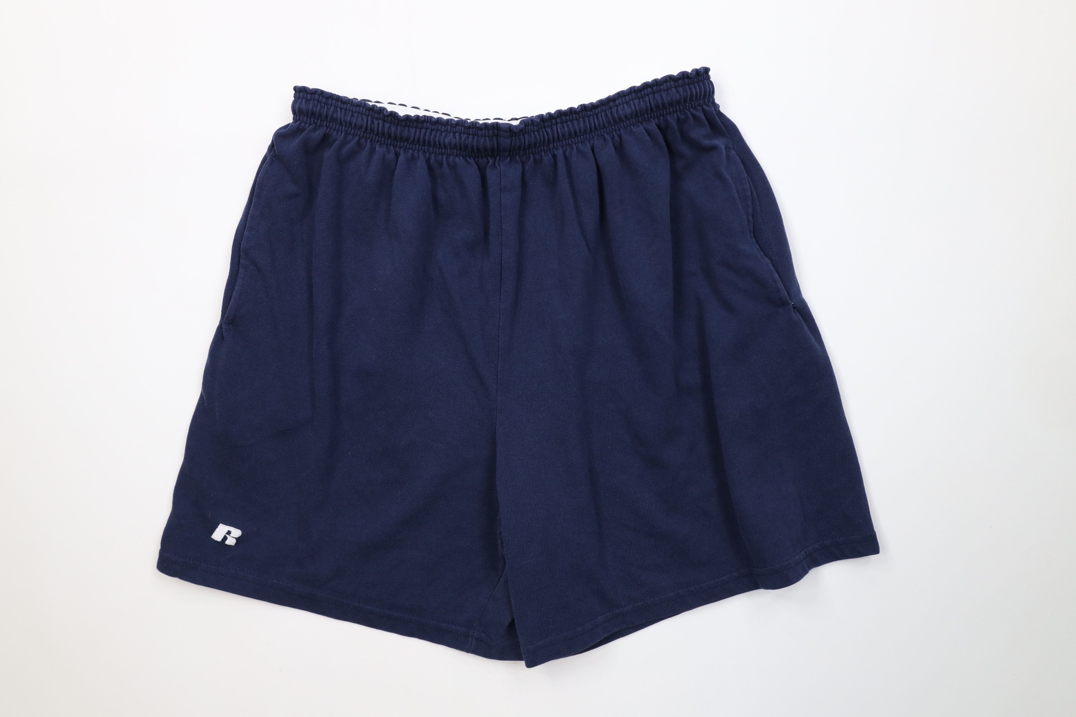 Russell Athletic Vintage 90s Y2K Russell Athletic Knee Dad Shorts Navy Blue Size US 36 / EU 52 - 1 Thumbnail
