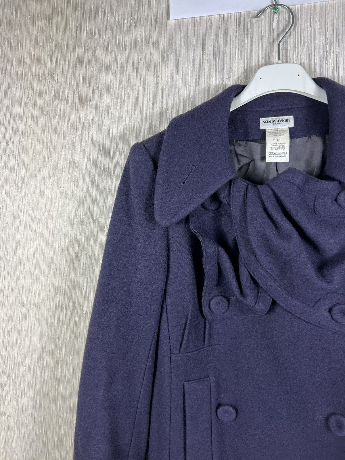 Sonia Rykiel Sonia Rykiel Paris wool double breasted navy coat casual Size M / US 6-8 / IT 42-44 - 4 Thumbnail