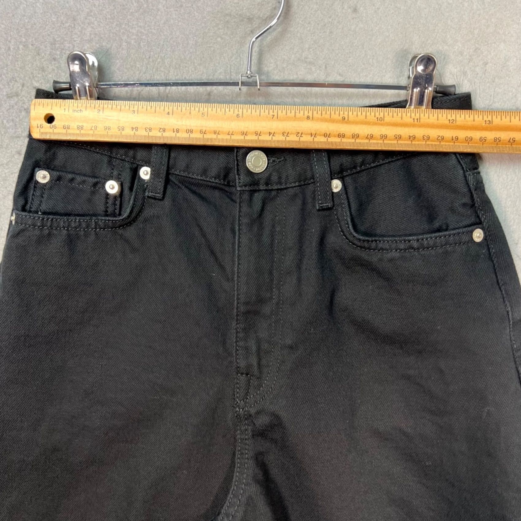 Cos COS Jeans Wide-Leg 25 Black High-Waist 100% Cotton Denim Womens Pants Size 42" / US 20 - 5 Thumbnail