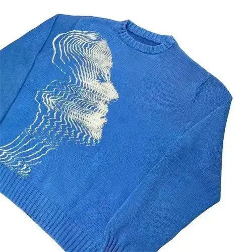 Japanese Brand × Vintage Vintage sweater with a girl's face Size US M / EU 48-50 / 2 - 2 Thumbnail
