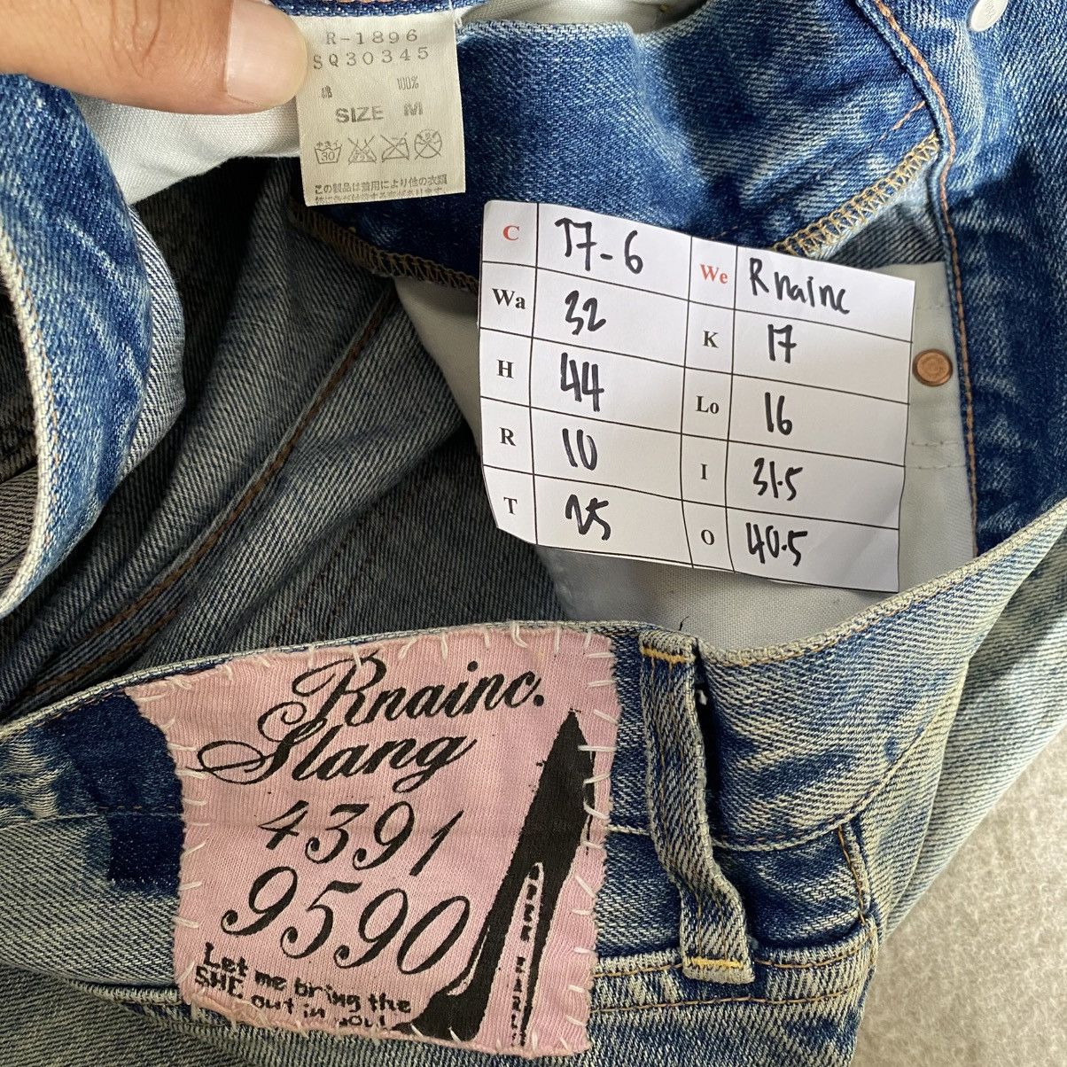 If Six Was Nine × Japanese Brand Rnainc Slang Distressed Sashiko Denim w32 Size US 32 / EU 48 - 10 Thumbnail