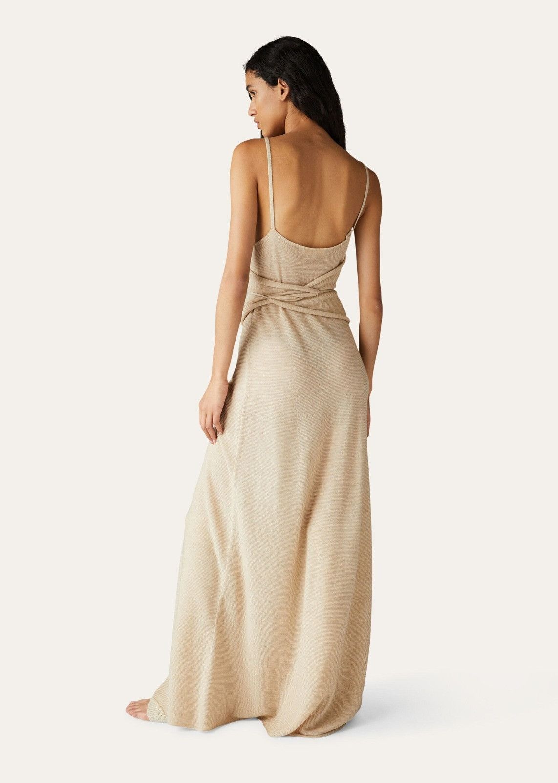 Loro Piana o1srvl11e1125 FAN1854 Cocooning Dress in Beige Size S / US 4 / IT 40 - 5 Thumbnail