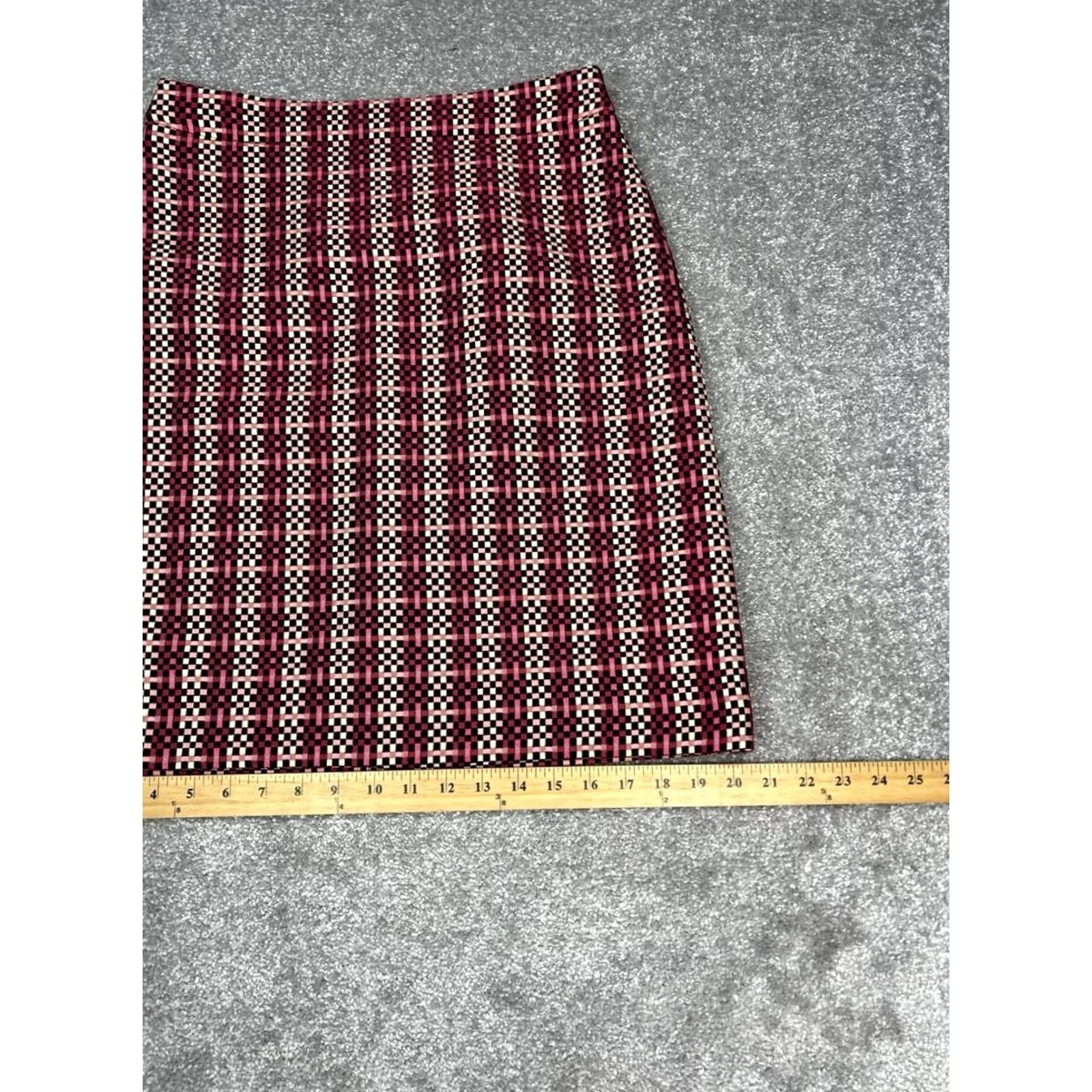 Ann Taylor Ann Taylor Pencil Skirt Womens 6 Multicolor Straight Check Stretch Back Zip New Size 28" / US 6 / IT 42 - 3 Thumbnail