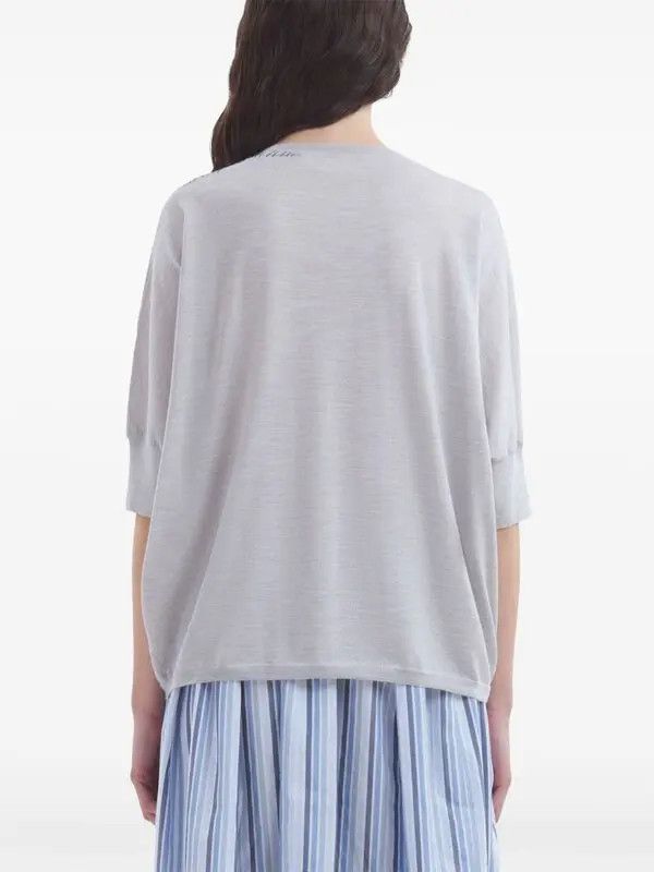 Marni o1w1db11125 Decorative-Stitching Knitted Top in Grey Size S / US 4 / IT 40 - 3 Thumbnail