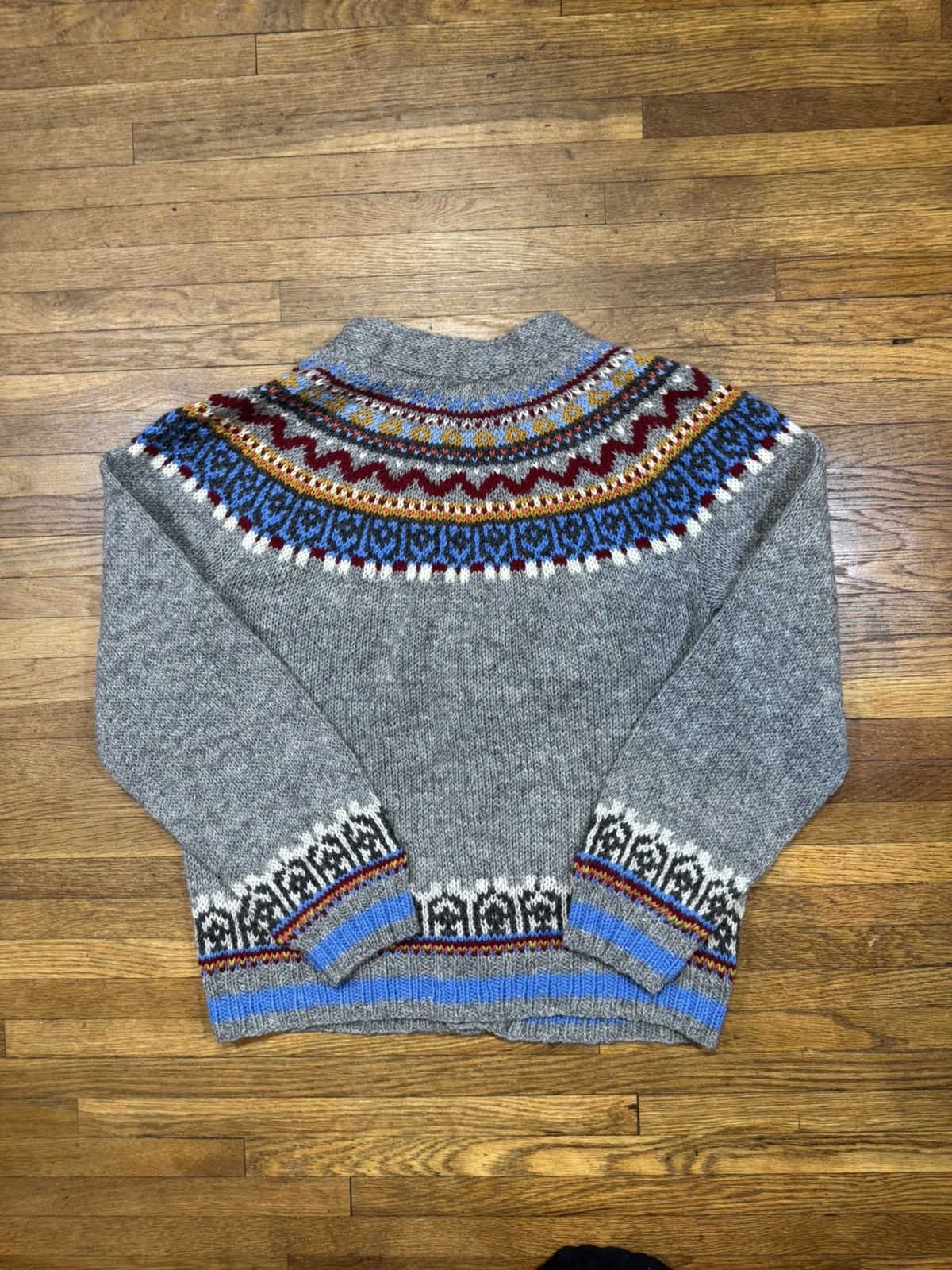 Vintage Vintage Hand Knit Cardigan Sweater Size L / US 10 / IT 46 - 2 Thumbnail