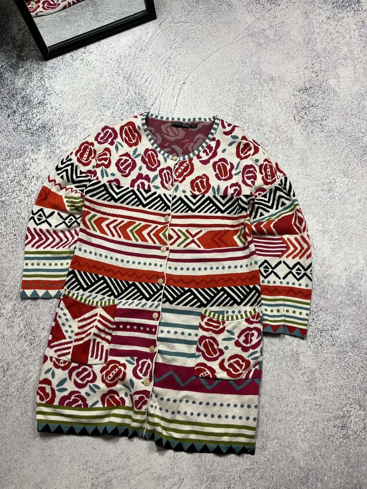 Japanese Brand × Vintage Gudrun Sjoden Floral Eclectic Dress Cardigan Size M / US 6-8 / IT 42-44 - 2 Thumbnail