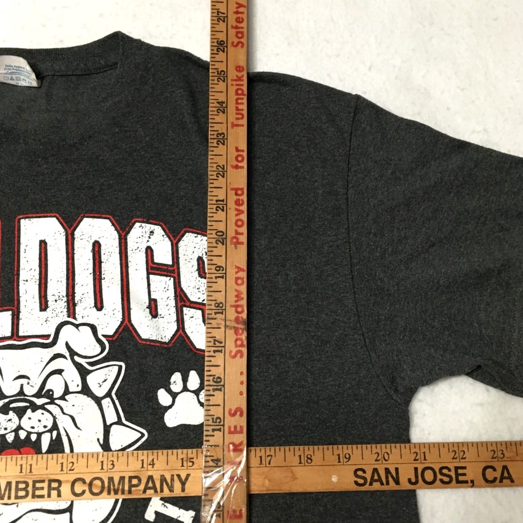 Delta FRESNO STATE UNIVERSITY T-Shirt MEDIUM GRAY Logo GRAPHIC MASCOT Size US M / EU 48-50 / 2 - 6 Thumbnail