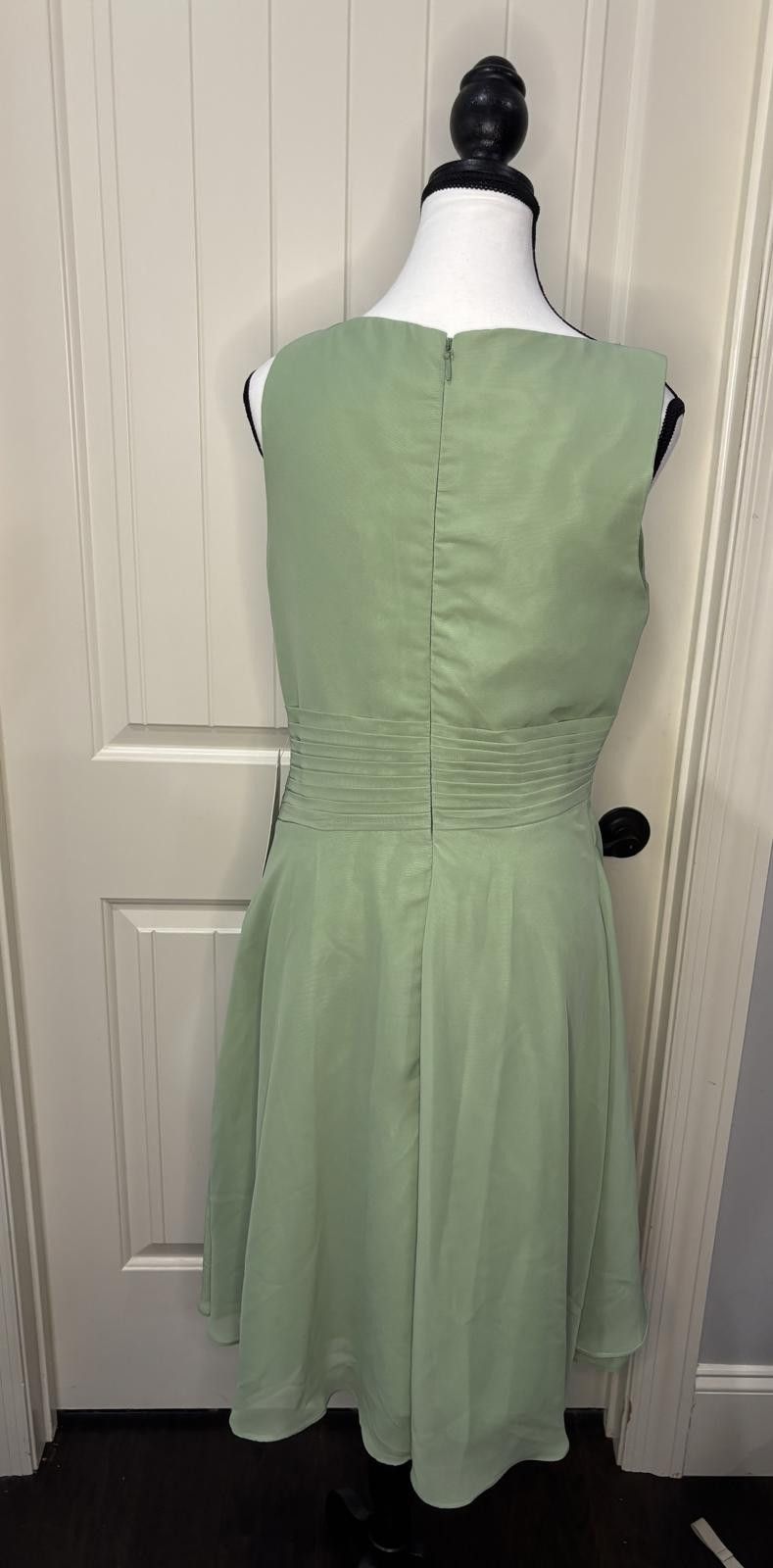 Other 9. Lavetir Women's Size 10 Light Sage Green Midi Dress Size L / US 10 / IT 46 - 3 Thumbnail