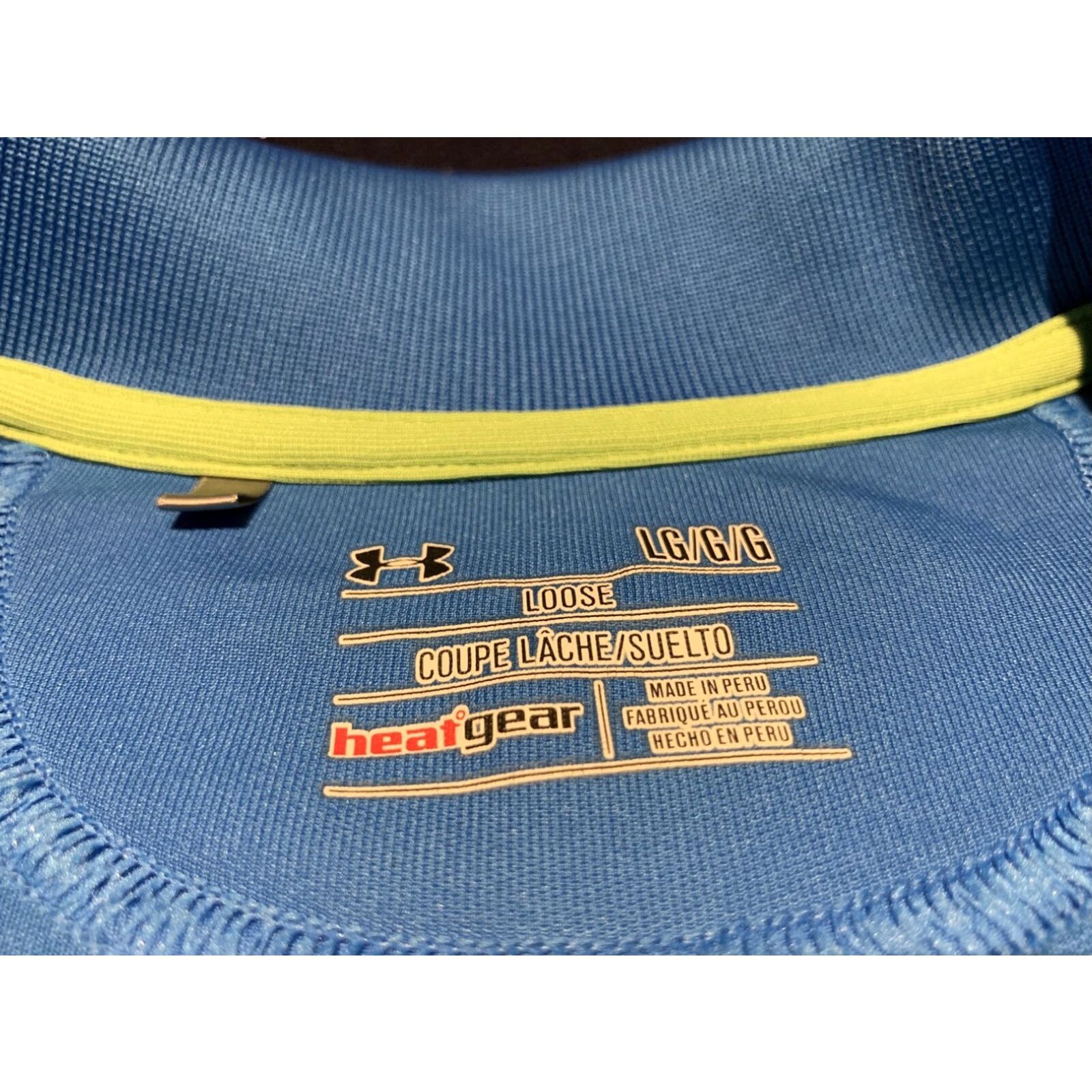 Under Armour Under Armour Golf Polo Shirt Mens Large Blue Striped Activewear Short Sleeve Size US L / EU 52-54 / 3 - 6 Thumbnail
