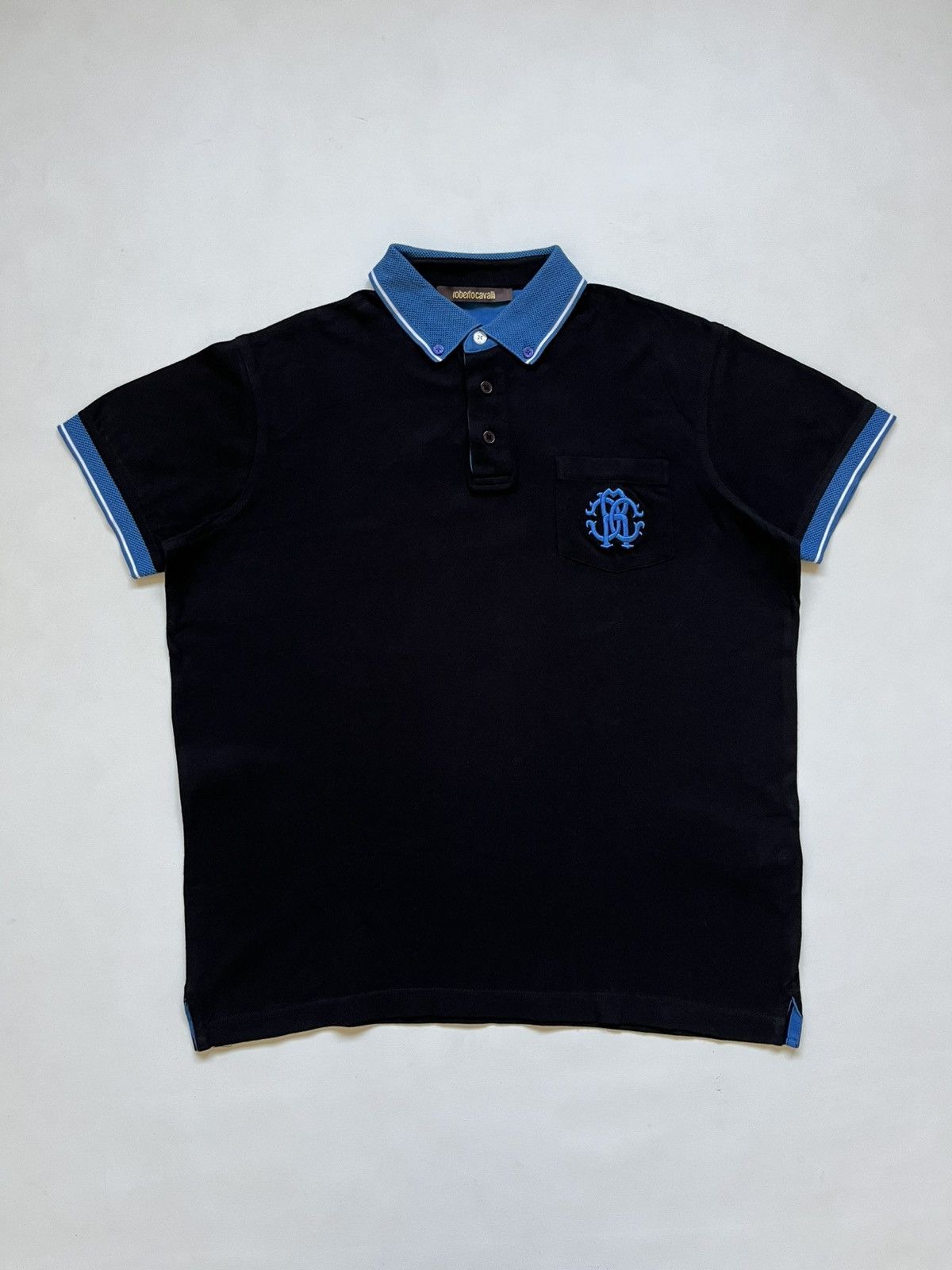 Roberto Cavalli Authentic Roberto Cavalli Contrast Collar Polo with RC Logo Size US M / EU 48-50 / 2 - 1 Thumbnail