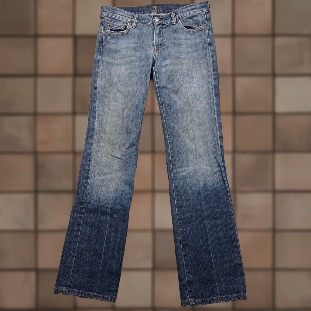 7 For All Mankind 7 For All Mankind Jeans Womens 29 Blue Denim Flare Cotton Lycra Size 29" - 1 Thumbnail