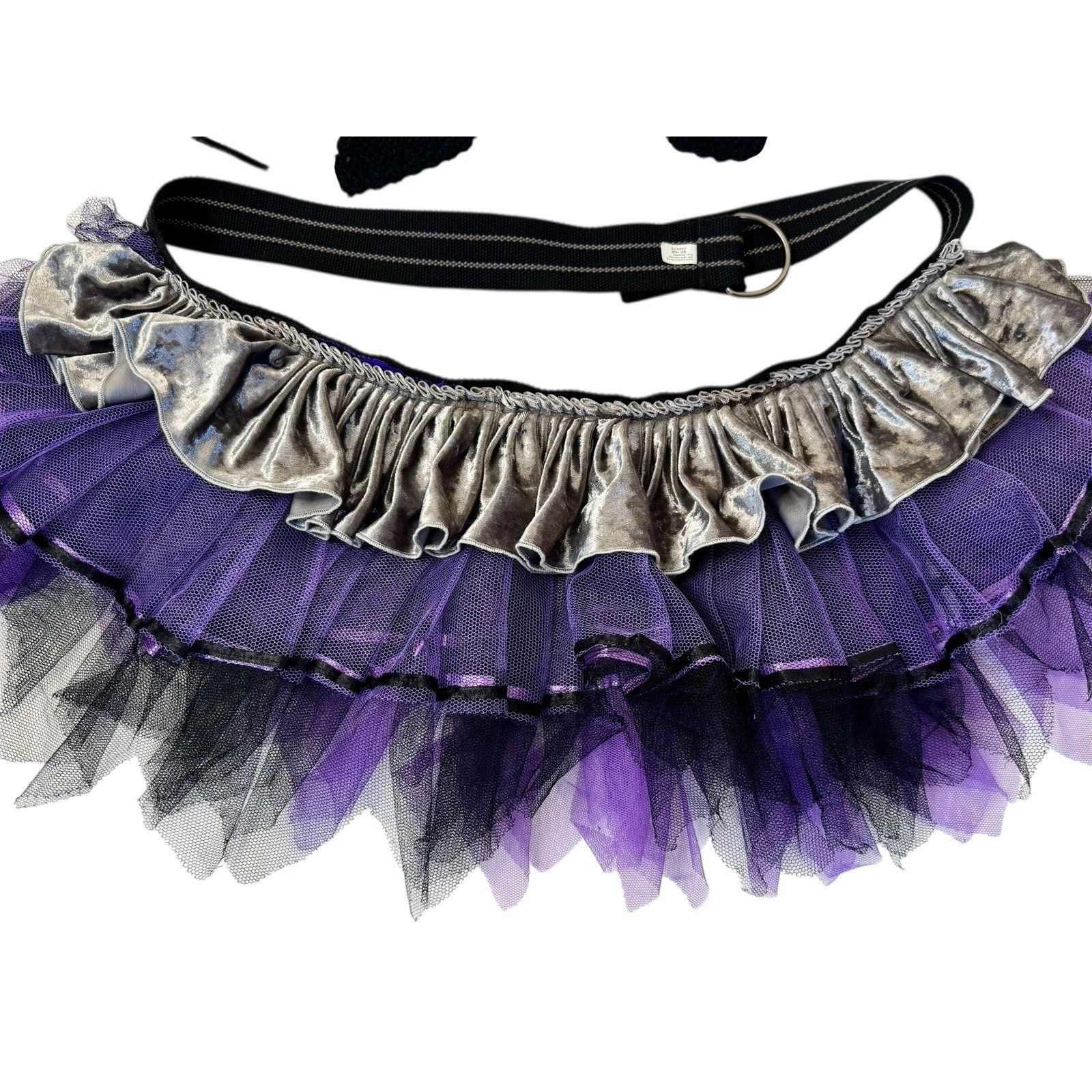 Other Y2K Crochet Butterfly Top Velvet Mesh Tutu Cyberpunk OS Size 32" / US 10 / IT 46 - 13 Thumbnail