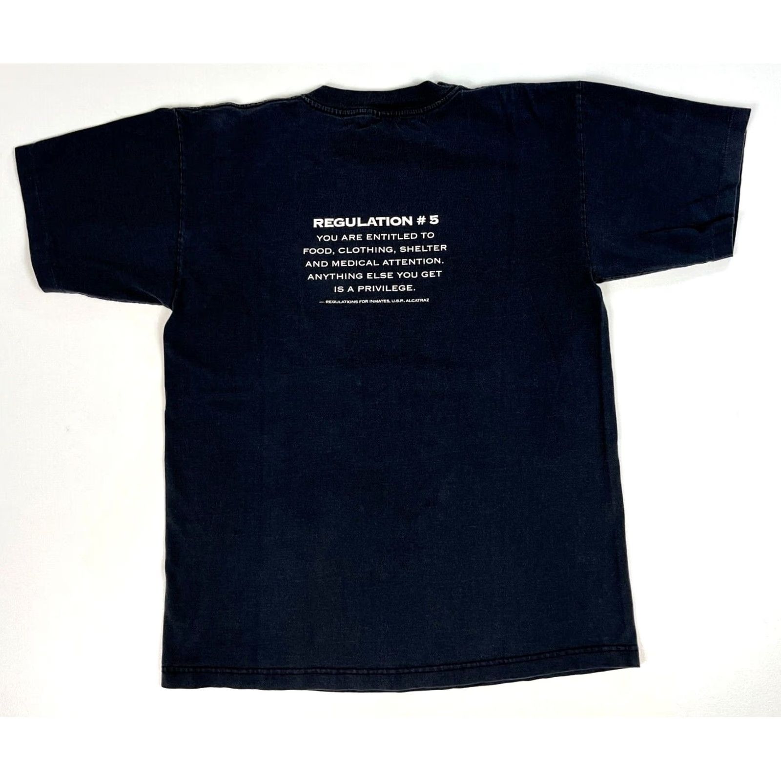 Vintage VINTAGE Men’s 90s T-Shirt Alcatraz United States Penitentiary 1934-1963 Black M Gothic Short Sleeve Crew Neck Graphic Print Double-Sided Mens Size US M / EU 48-50 / 2 - 2 Thumbnail