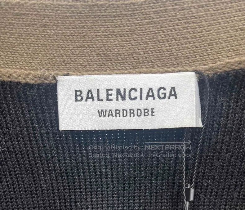 Balenciaga Balenciaga Light brown cardigan with full print knit Size US S / EU 44-46 / 1 - 3 Thumbnail