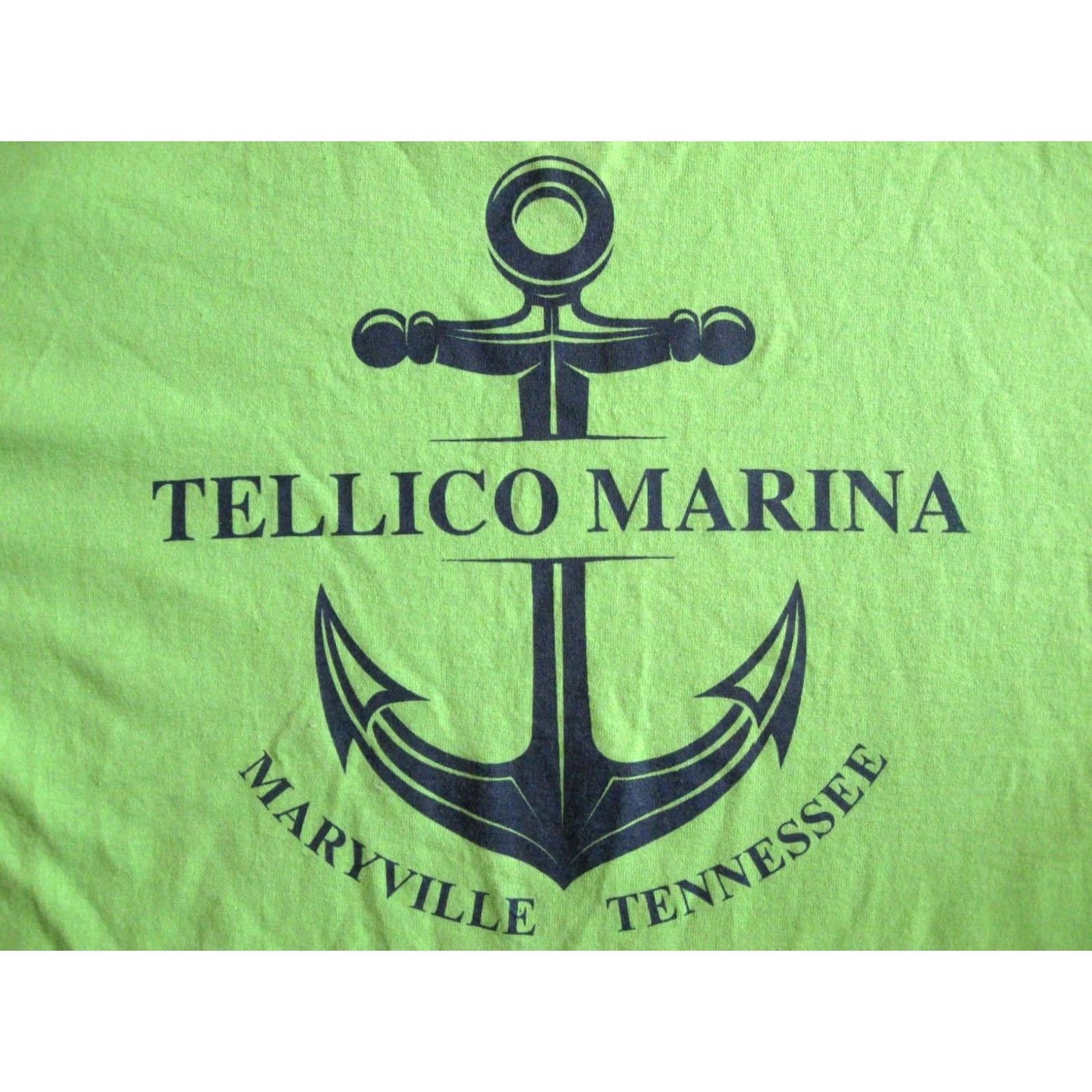 Vintage TELLICO MARINA Maryville TN T Shirt Mens Large Fishing Lake BOAT CLUB Gilden Cotton Polyester Green Graphic Print Vintage No N/A Size US L / EU 52-54 / 3 - 4 Thumbnail