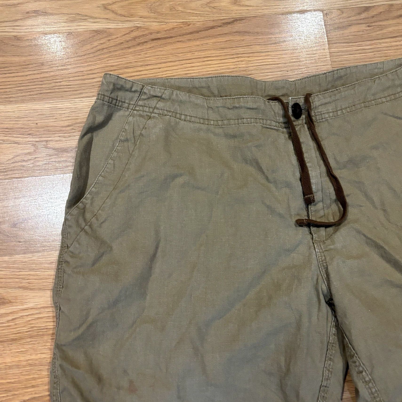 KAVU Kavu Shorts Men’s XL Khaki Tan Cotton Hemp Drawstring Button Size US 36 / EU 52 - 5 Thumbnail