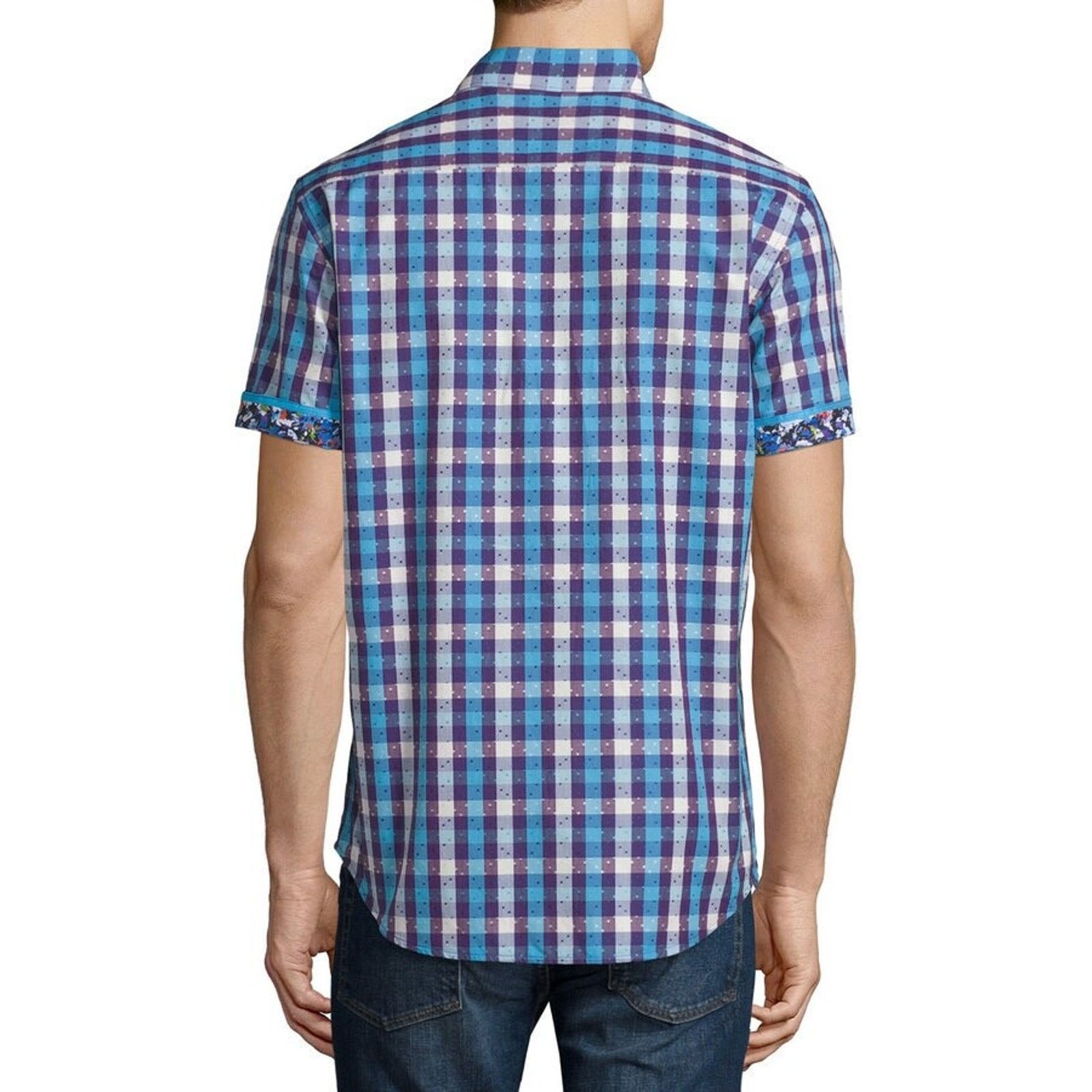 Robert Graham Robert Graham Griswold Check Short Sleeve Shirt Purple XL Size US XL / EU 56 / 4 - 2 Thumbnail