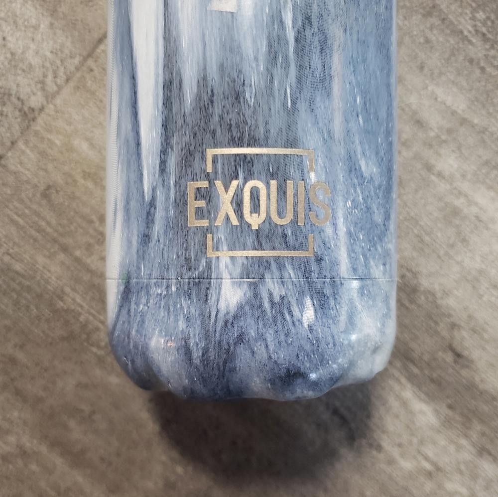 Designer Navy Marble EXQUIS Metal Water Bottle Size ONE SIZE - 2 Thumbnail