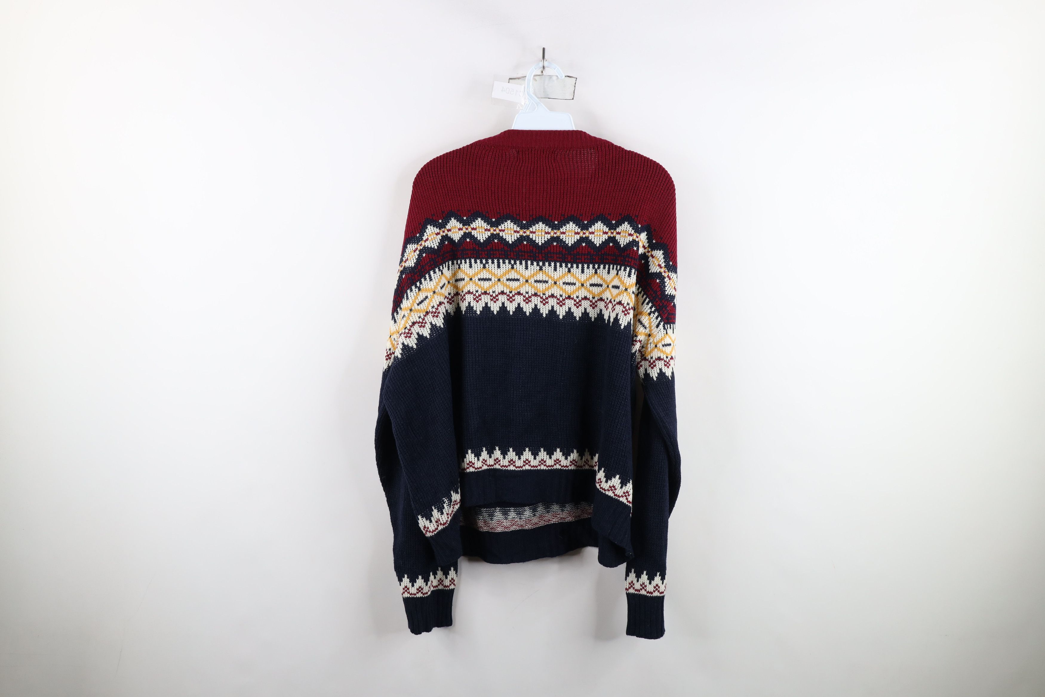 Vintage Vintage 70s Streetwear Fair Isle Boxy Fit Sweater Acrylic Size XL / US 12-14 / IT 48-50 - 8 Thumbnail