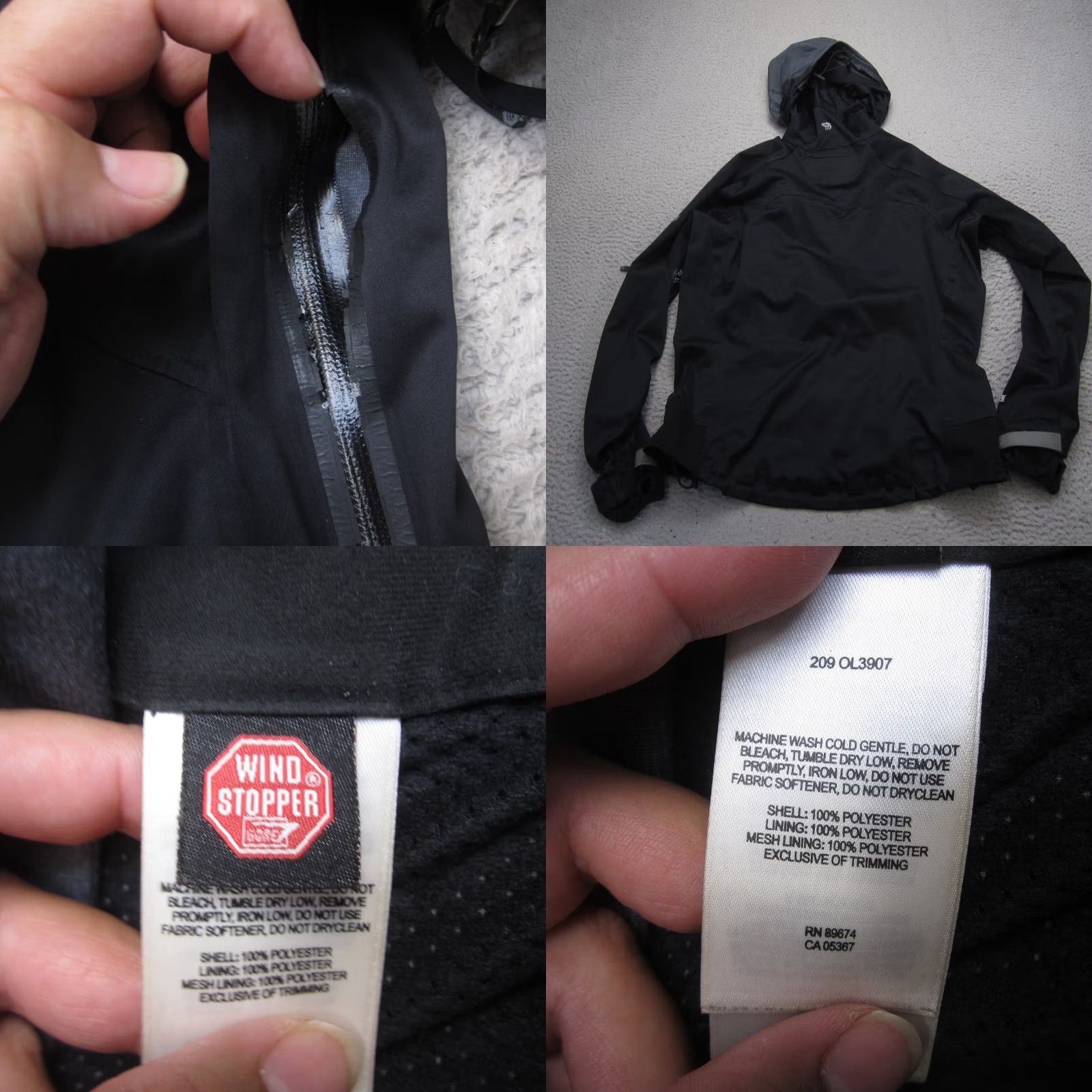 Mountain Hardwear VINTAGE Mountain Hardwear Jacket Womens M Black Windstopper Soft Shell Hooded Windbreaker Size M / US 6-8 / IT 42-44 - 9 Thumbnail