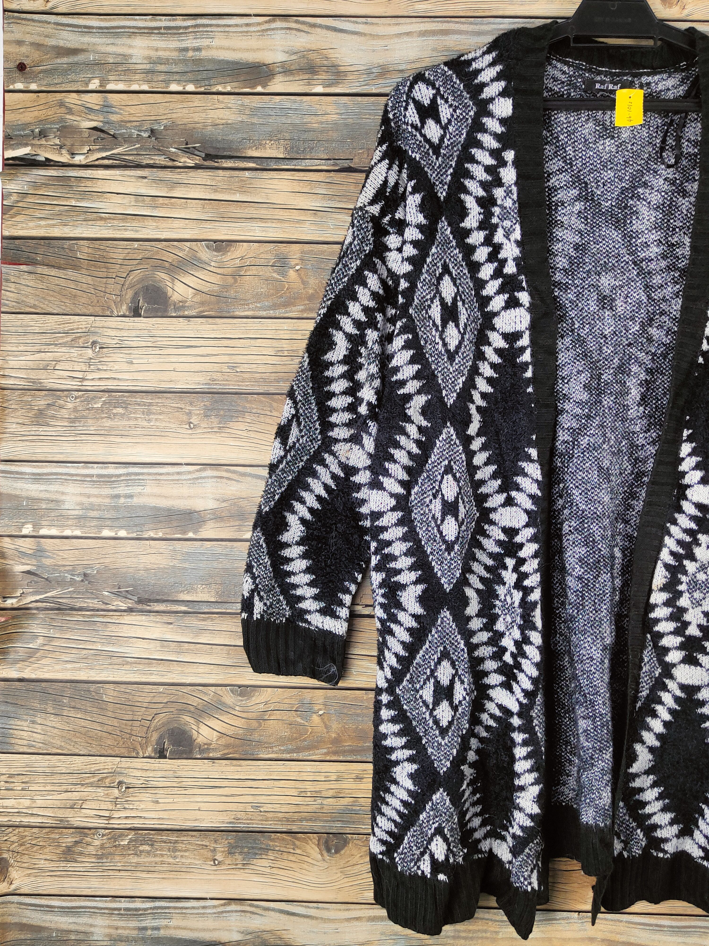 Japanese Brand DL Raf Raf Black White Knitwear Cardigan #46-1012 Size L / US 10 / IT 46 - 3 Thumbnail