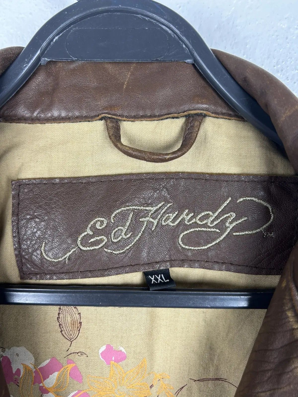 Christian Audigier Vintage Ed Hardy Crazy Design Leather Jacket In Brown Size M / US 6-8 / IT 42-44 - 16 Thumbnail