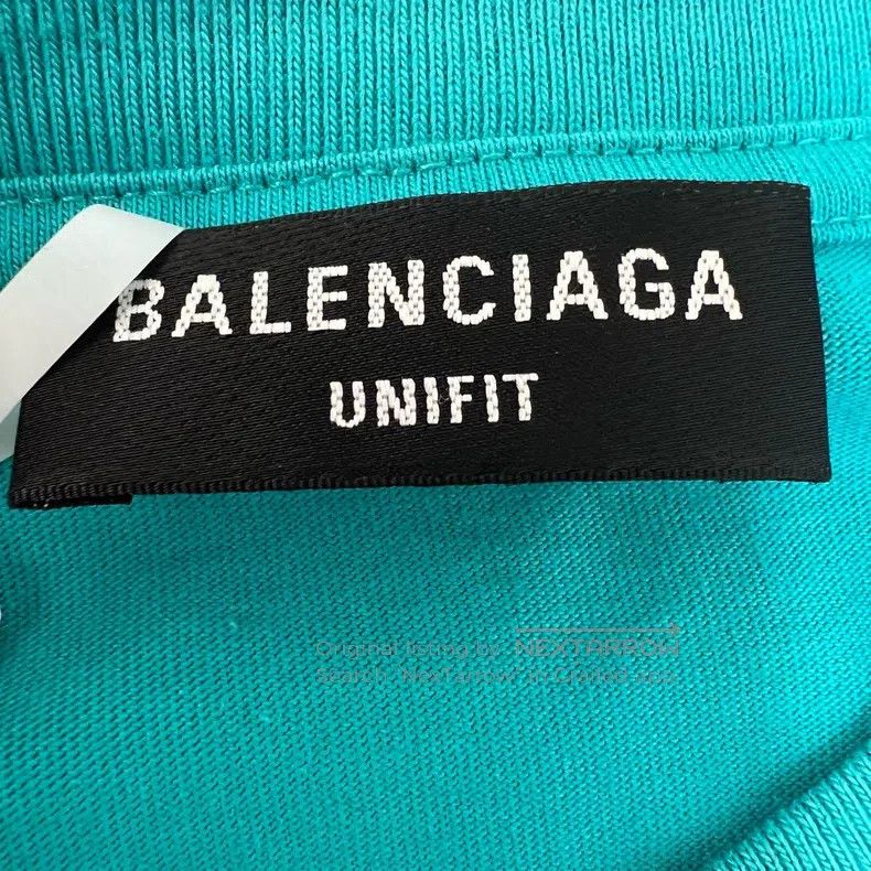 Balenciaga Balenciaga Blue ripped print logo round-neck T-shirt Size US XS / EU 42 / 0 - 4 Thumbnail