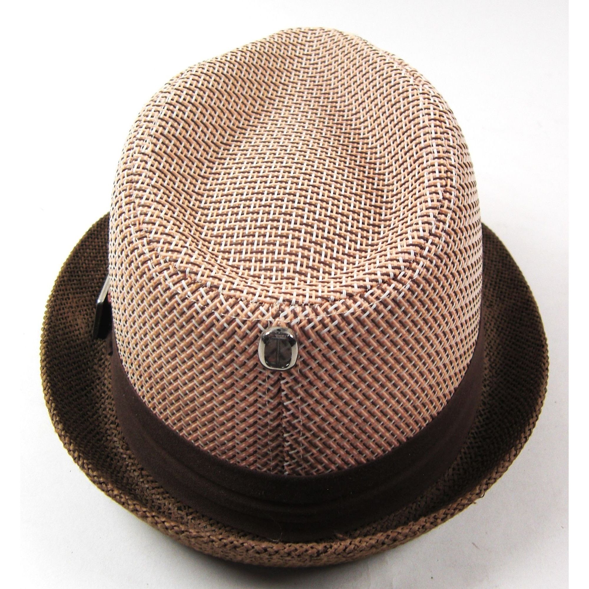The Unbranded Brand Fedora Men's Brown Summer Custom Embellished Hat Size Large Size ONE SIZE - 3 Thumbnail