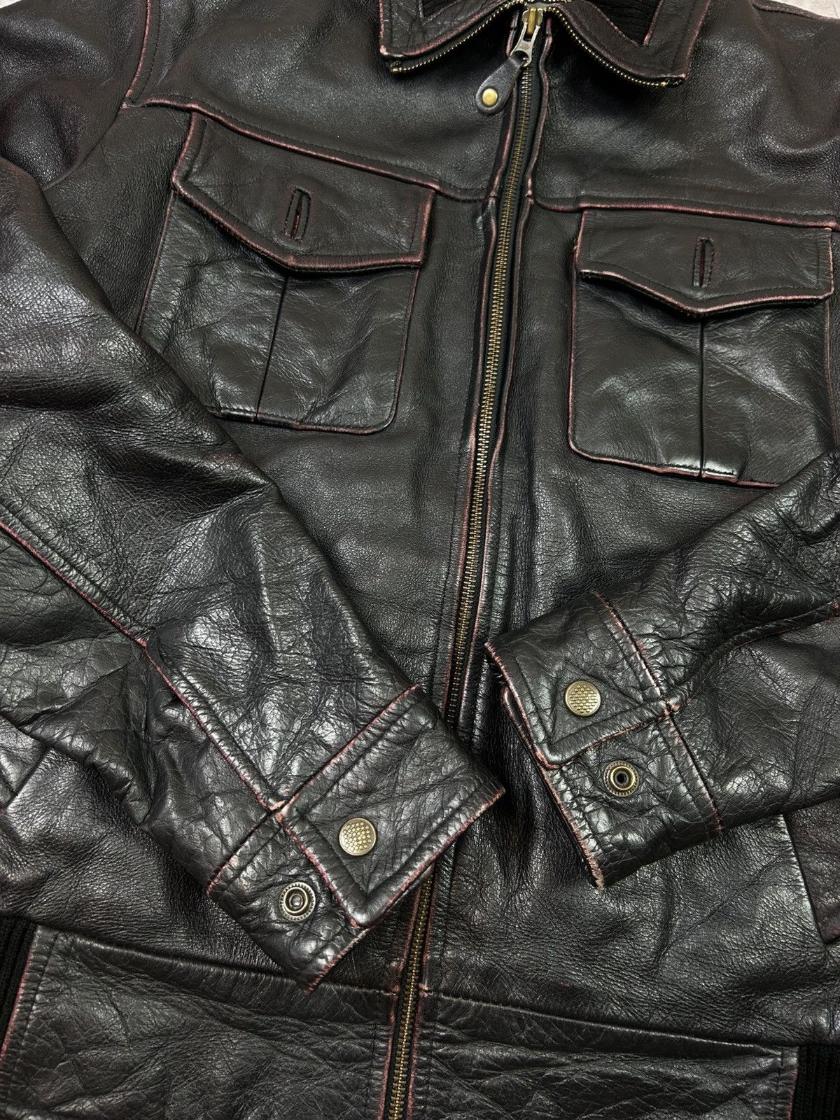 Japanese Brand Vintage washed avant garde leather jacket Size US S / EU 44-46 / 1 - 9 Thumbnail