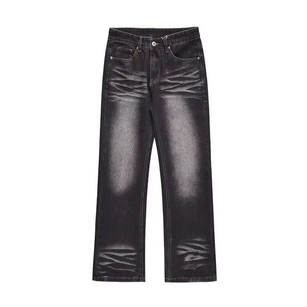 Japanese Brand Noriko x Yura Washed embossed straight-leg denim trousers Size US 32 / EU 48 - 1 Thumbnail