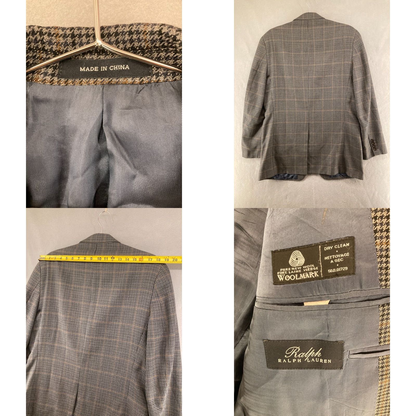 Ralph Lauren LAUREN RALPH LAUREN Mens Blazer 40L Brown Herringbone Wool Classic Fit Two-Button Size 40R - 8 Thumbnail
