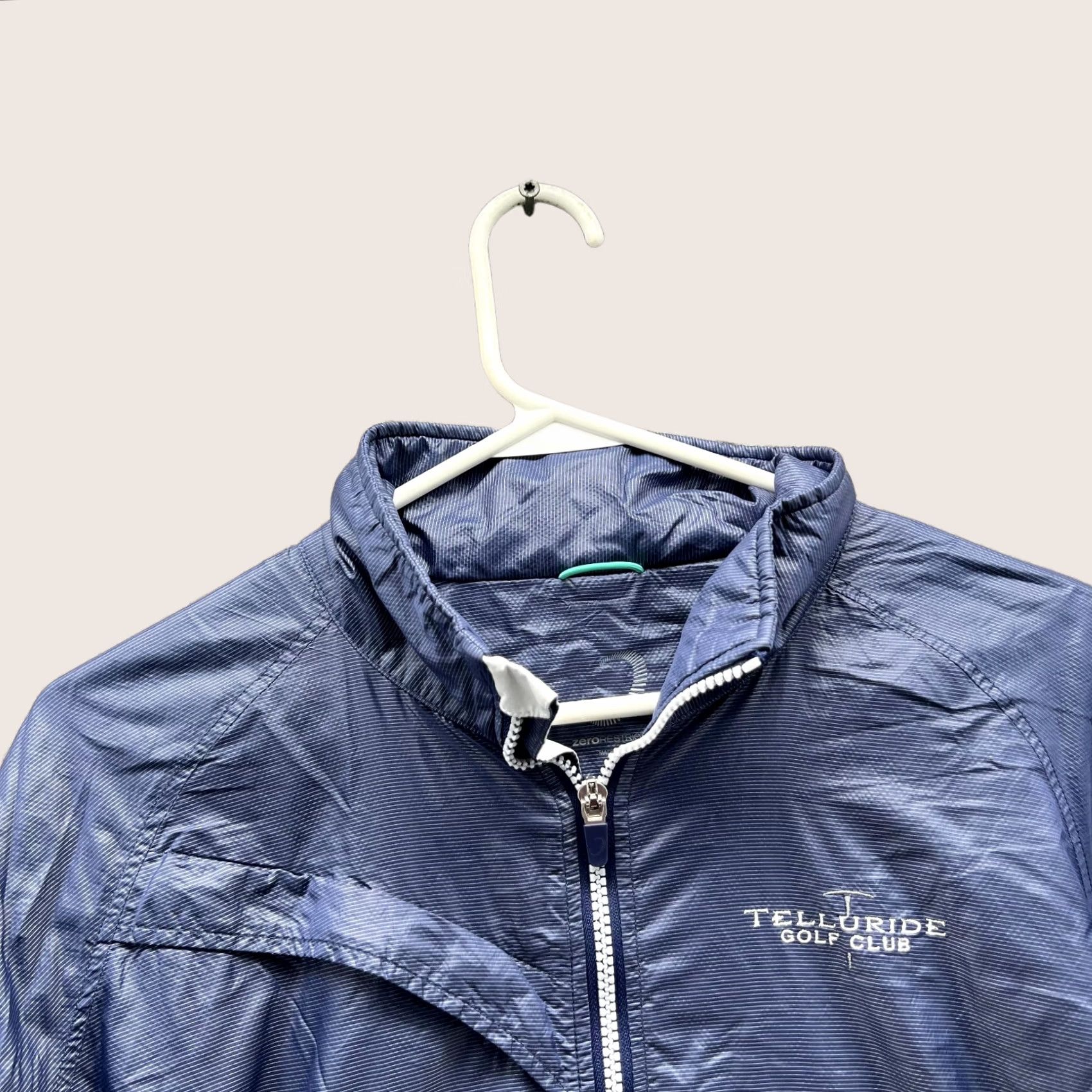 Vintage Zero Restriction Jacket Women XL Windbreaker Blue Telluride Golf Club Windbreaker Outer Shell Polyester Logo Size XL / US 12-14 / IT 48-50 - 1 Thumbnail