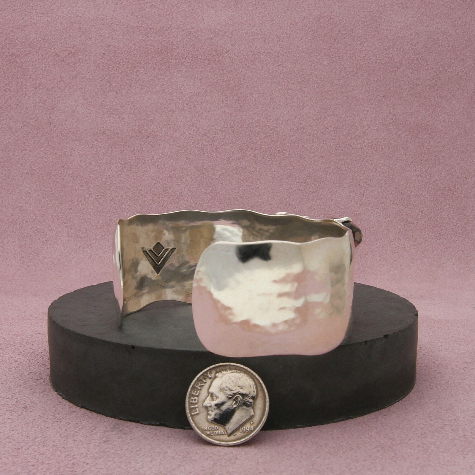 silpada sterling silver crystal cave cuff bracelet 6.5in
