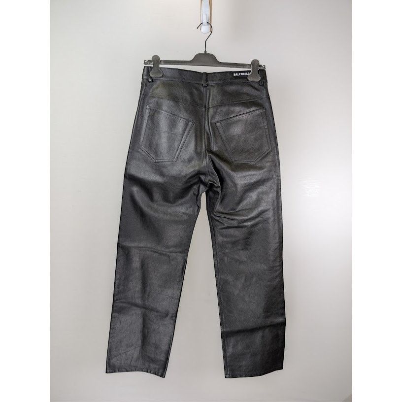Balenciaga o1rshd1 Soft Matte Leather Medium Fit Pants in Black Size US 32 / EU 48 - 8 Thumbnail