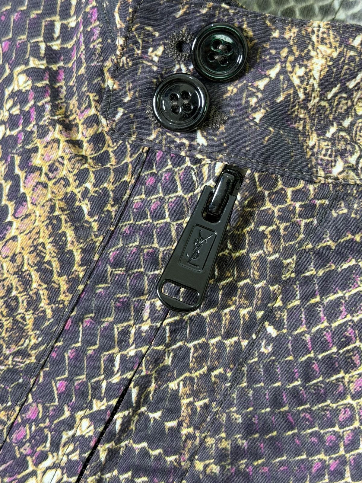 Yves Saint Laurent Yves Saint Laurent Purple and Gold Snakeskin Blouson Jacket Size US M / EU 48-50 / 2 - 5 Thumbnail
