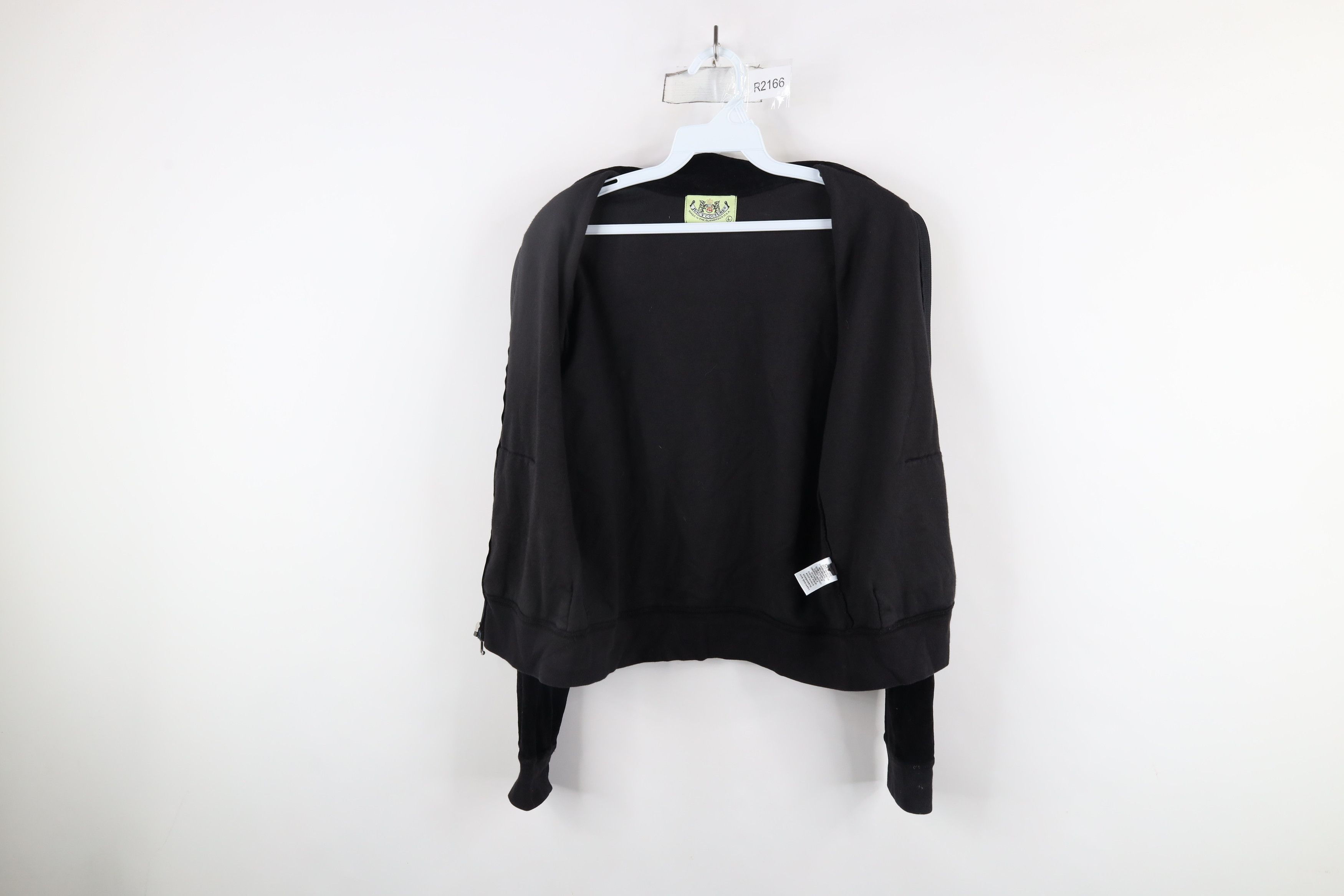 Juicy Couture × Vintage Vintage 90s Y2K Juicy Couture Velvet Velour Jacket Black USA Size L / US 10 / IT 46 - 13 Thumbnail