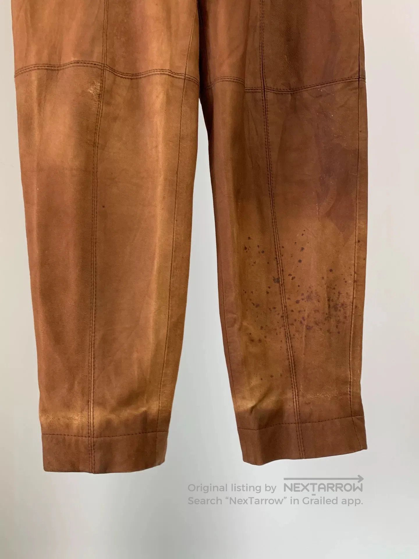 Issey Miyake Issey Miyake Brown Leather Pants. Size US 32 / EU 48 - 5 Thumbnail