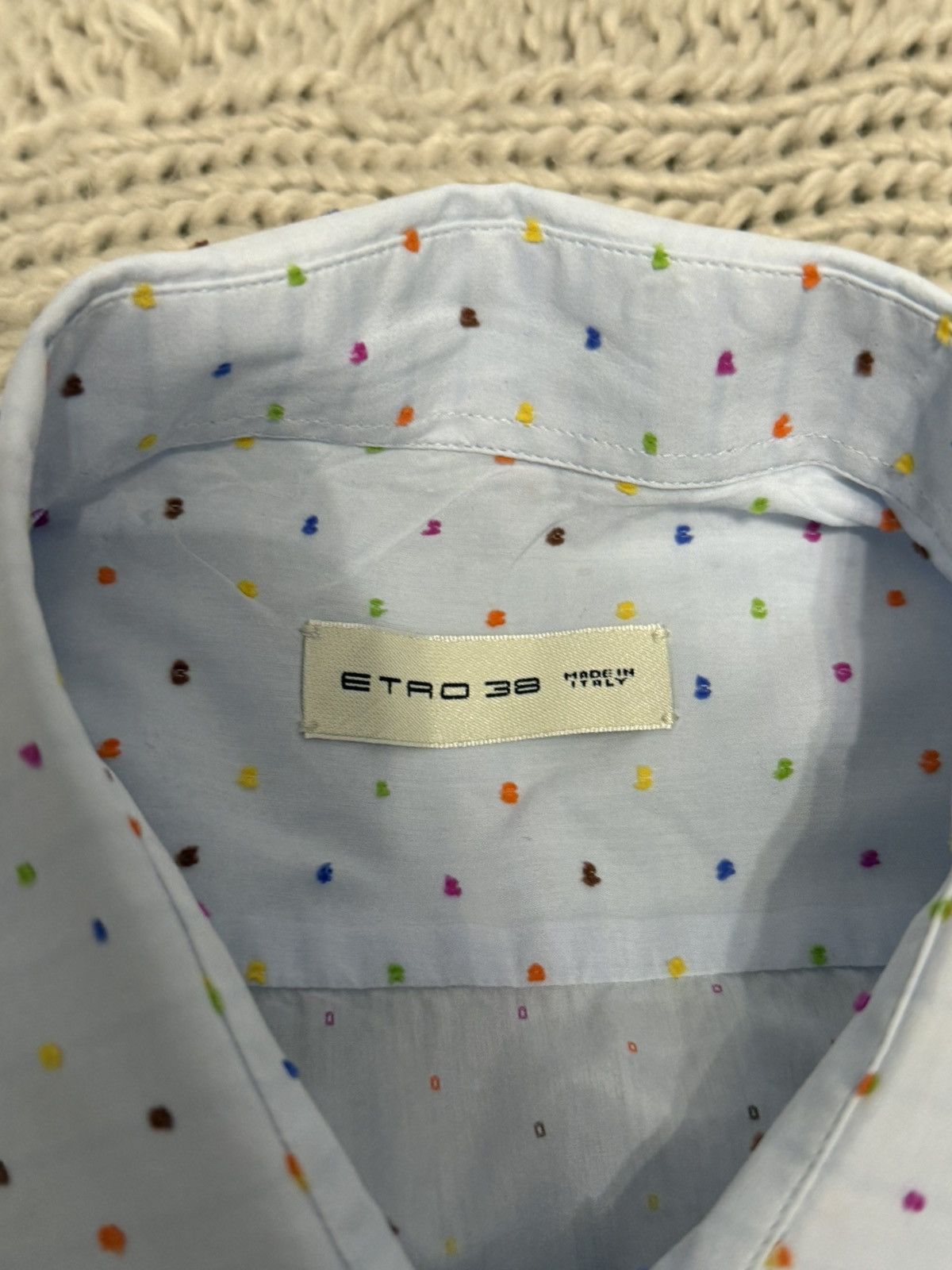 Etro ETRO Cotton Dotted Shirt 38 Size US M / EU 48-50 / 2 - 2 Thumbnail