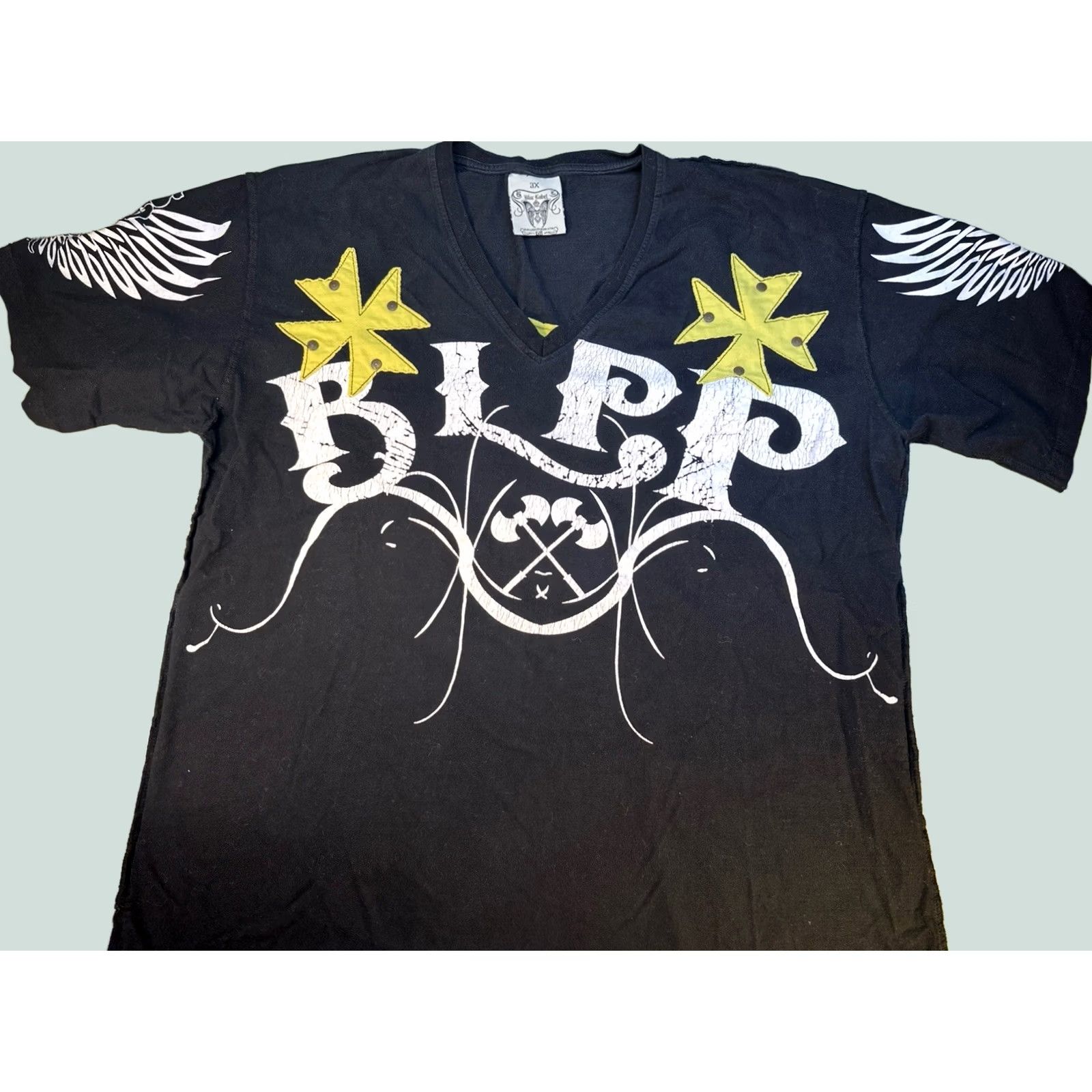 Vintage VINTAGE Blac Label Premium Graphic Tee Save Our Souls Cross Wings Studded Y2K 3XL Men Tee Shirt Black Mens 3XL Graphic Tee Size US XXL / EU 58 / 5 - 1 Thumbnail