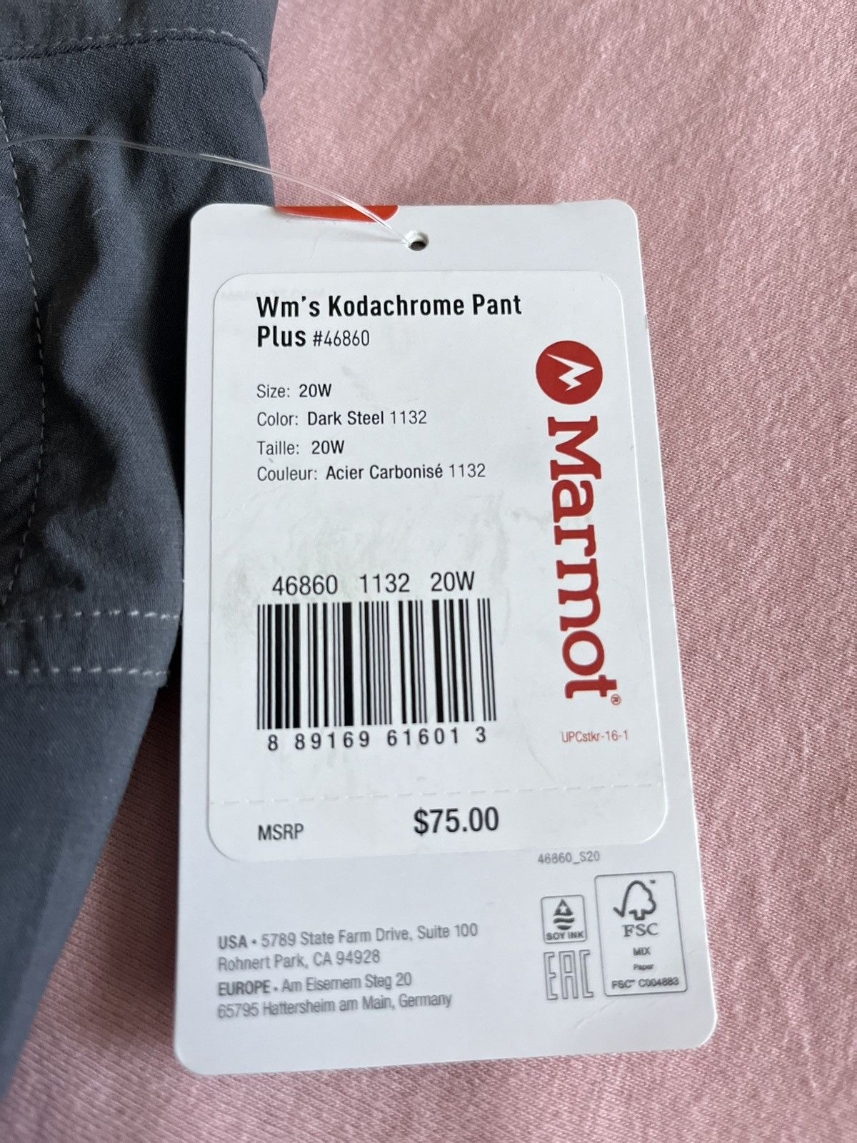 Marmot Kodachrome Pant Plus Dark Steel color Size 42" / US 20 - 3 Thumbnail