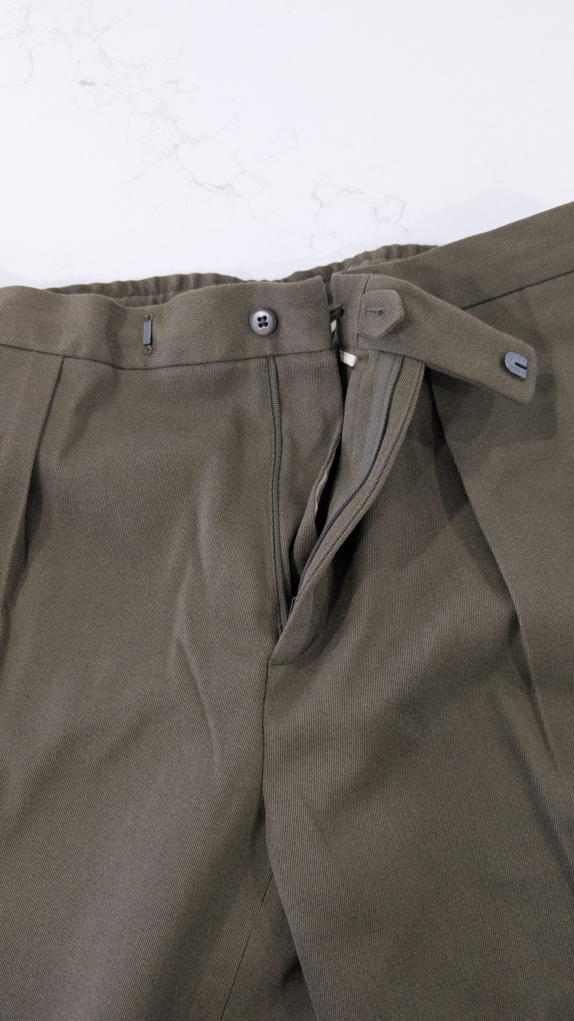 Ralph Lauren Purple Label Ralph Lauren Purple Label Davis Dress Trousers 38 Olive Size US 38 / EU 54 - 11 Thumbnail
